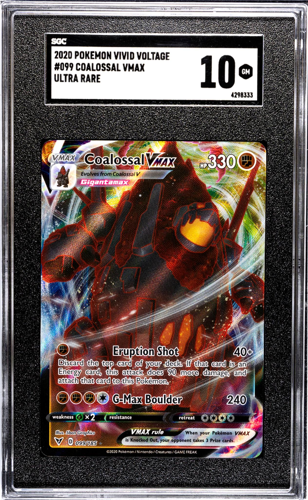 2020 Pokemon Vivid Voltage VMAX Coalossal #099/185 Ultra Rare SGC 10