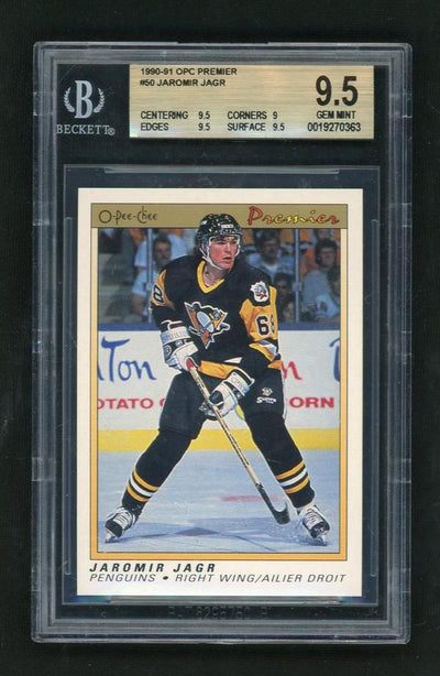 1990-91 O-Pee-Chee Premier Jaromir Jagr #50 BGS 9.5