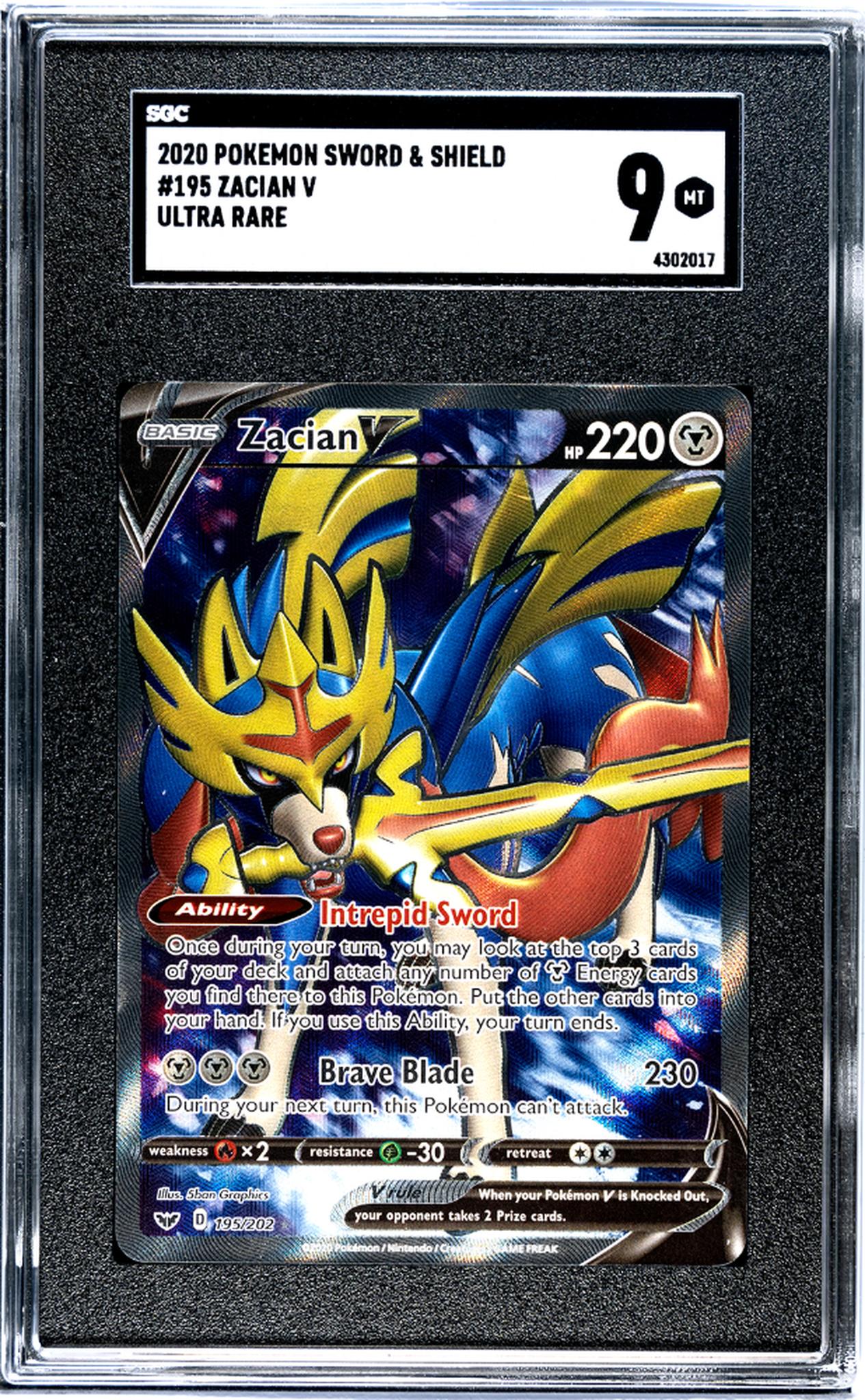 2020 Nintendo Pokemon #195/202 Zacian V Ultra SGC 9