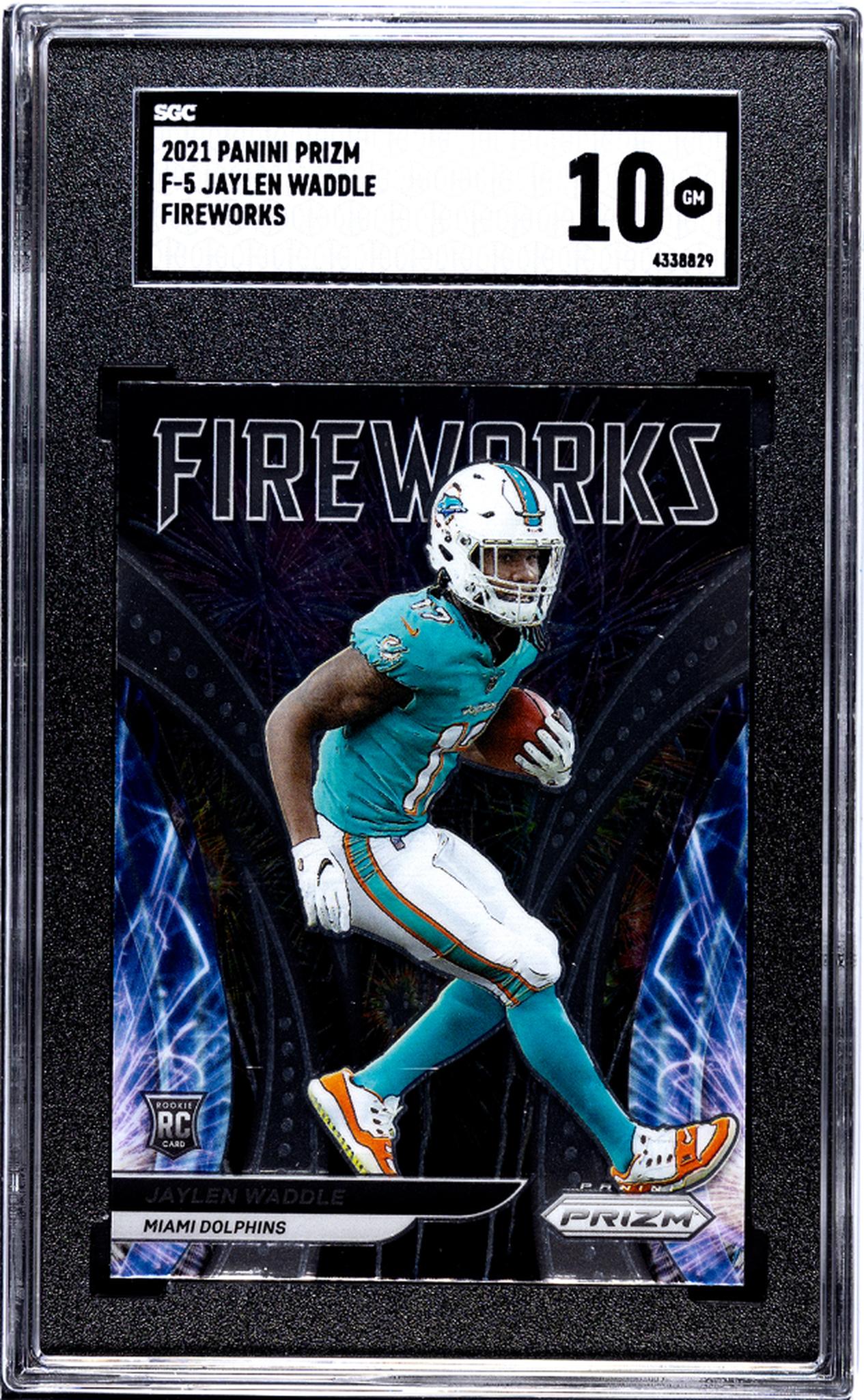 2021 Panini Prizm #F-5 Jaylen Waddle Fireworks SGC 10