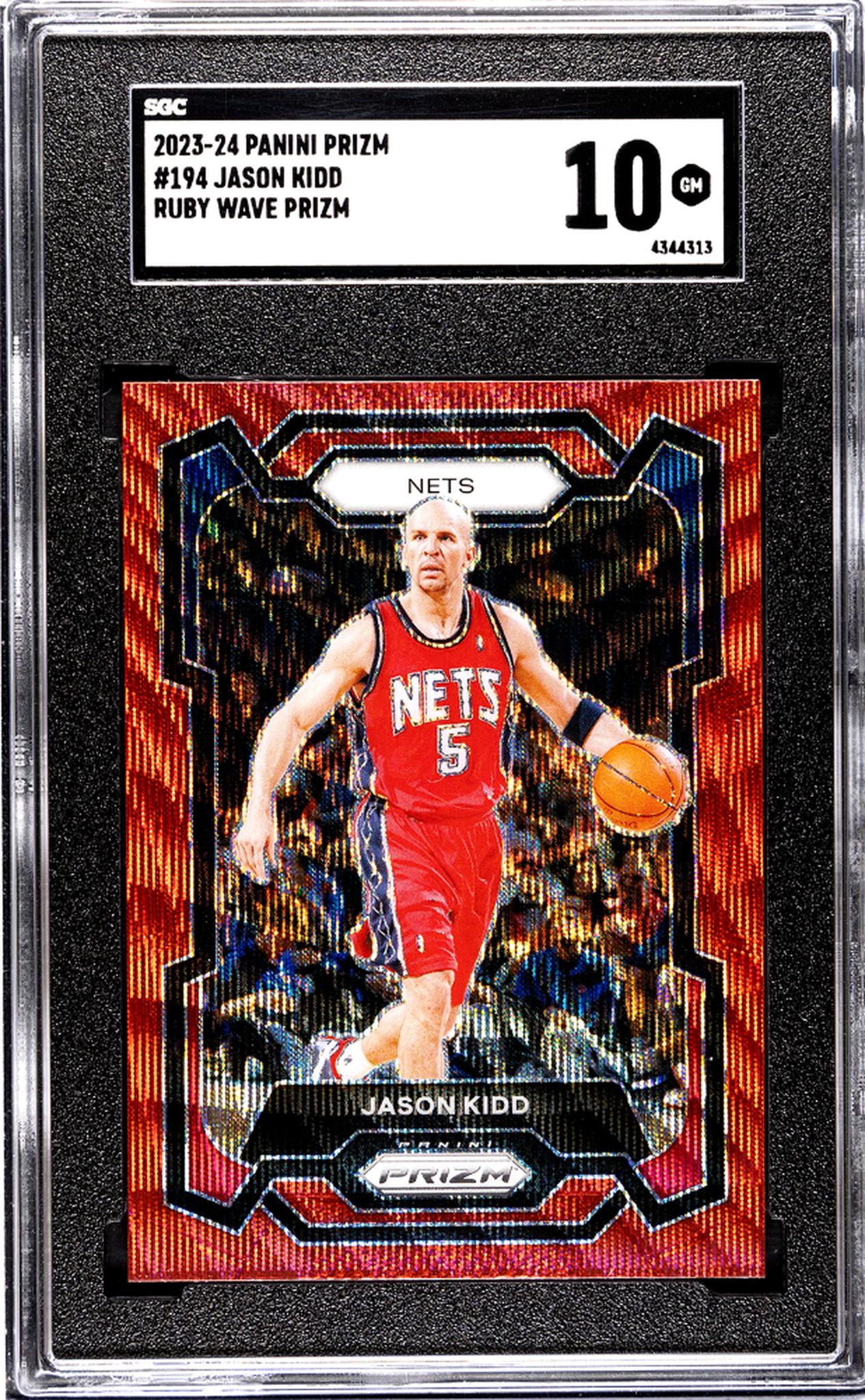 2023-24 Panini Prizm #194 Jason Kidd Ruby Wave Prizm SGC 10