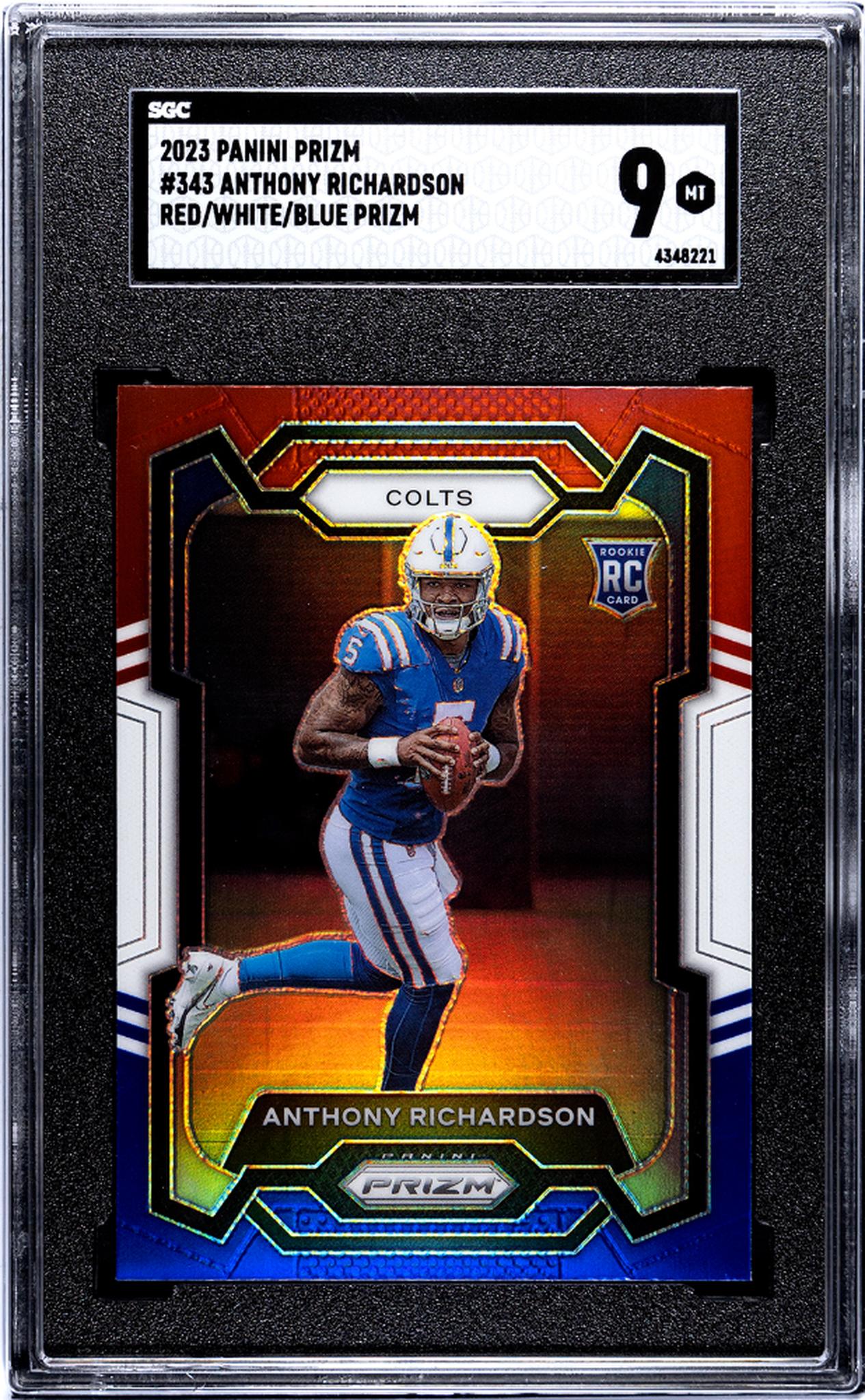 2023 Panini Prizm #343 Anthony Richardson Red/White/Blue Rookie SGC 9