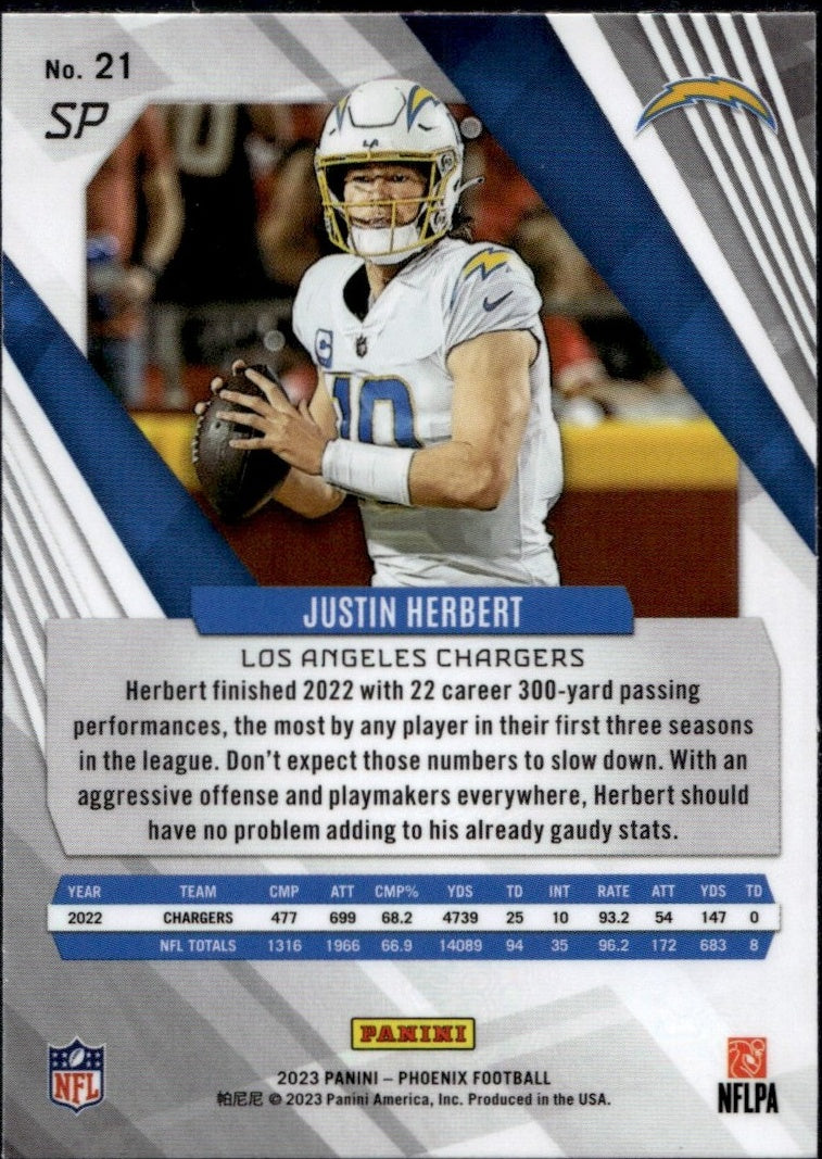 2023 Panini Phoenix #21 Justin Herbert SP Los Angeles Chargers