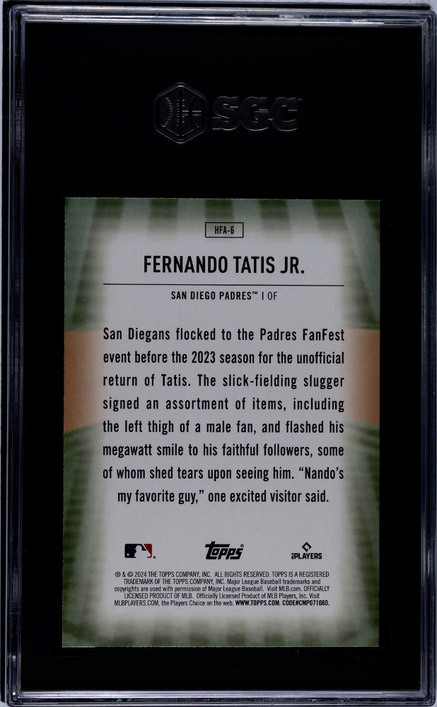 2024 Topps #HFA-6 Fernando Tatis Jr. Home Field Advantage SGC 9.5