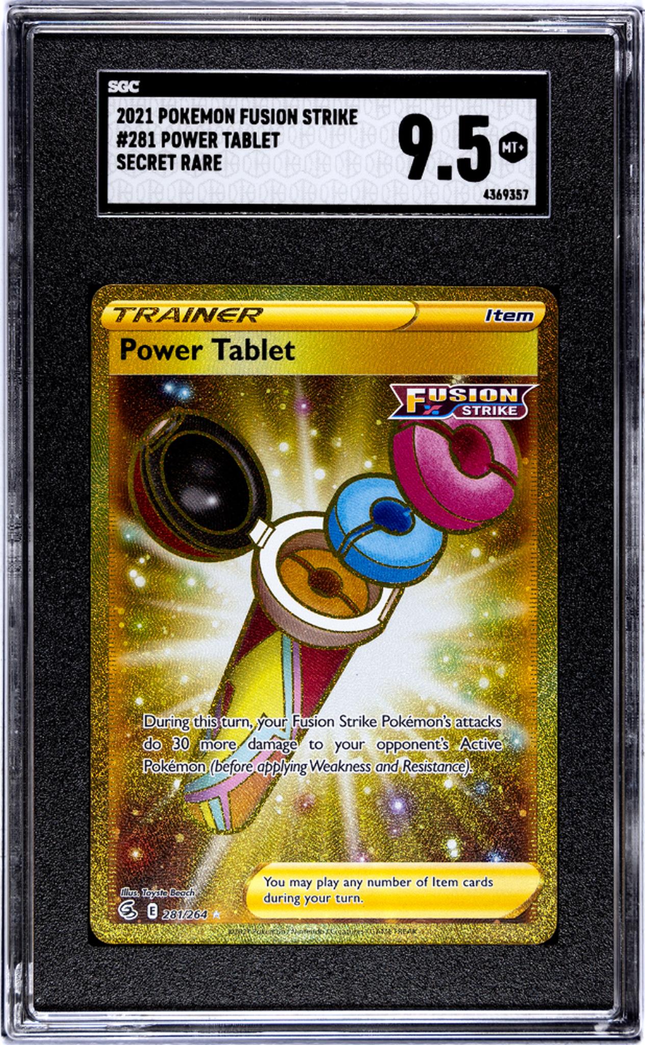 2021 Pokemon Fusion Strike #281 Power Tablet Secret Rare SGC 9.5