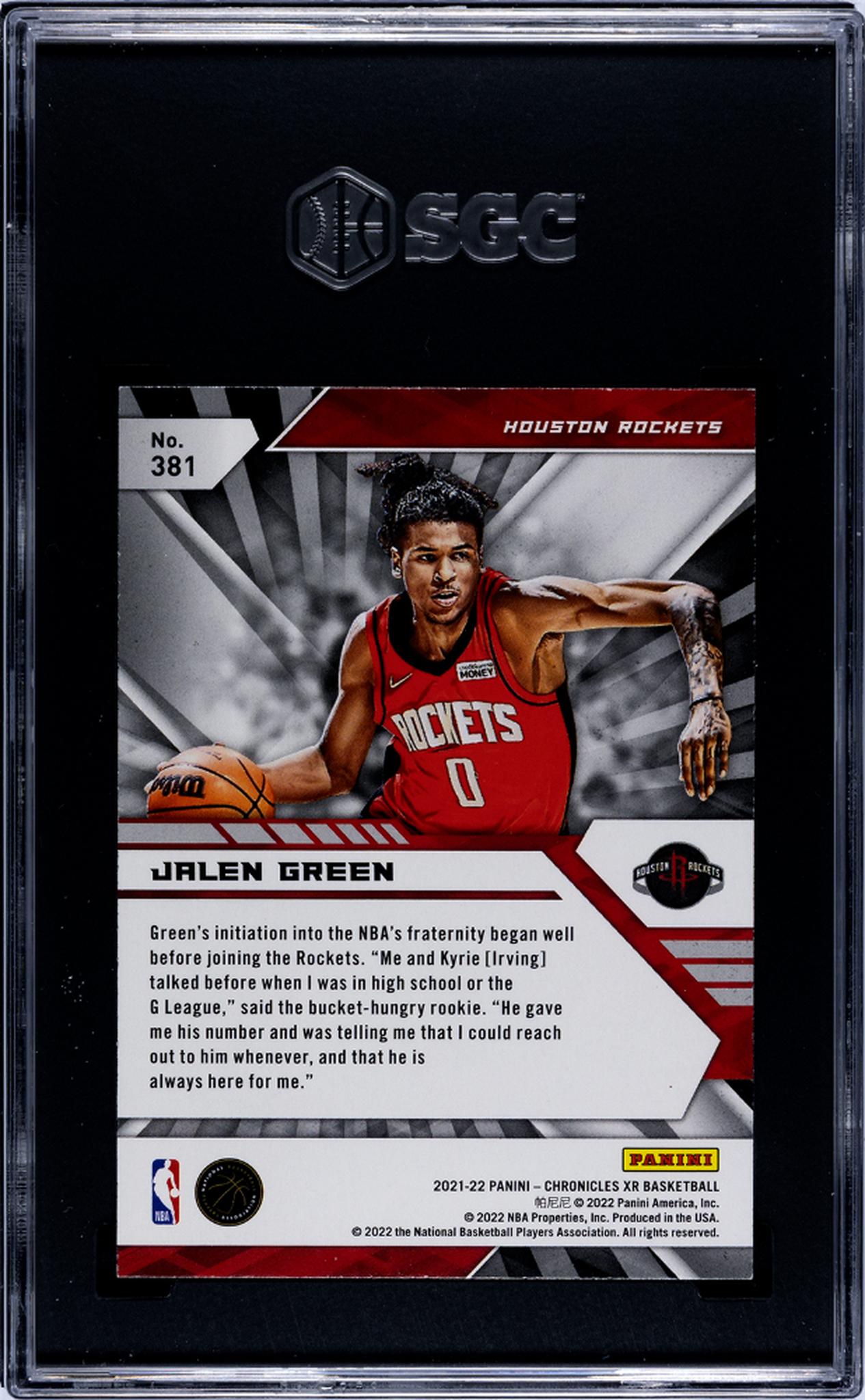 2021 Panini Chronicles XR Jalen Green #381 RC SGC 8.5