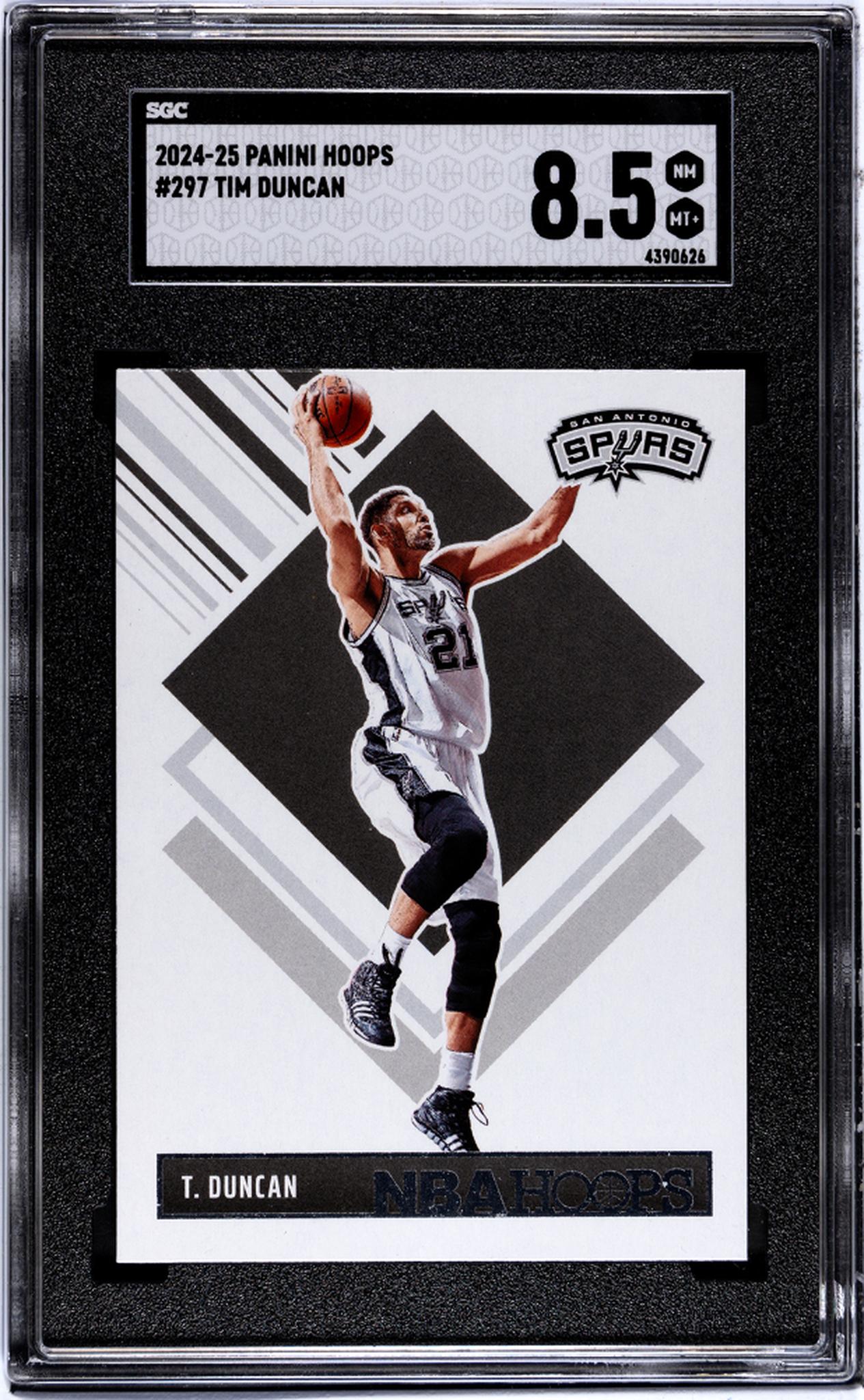 2024-25 Panini Hoops Tribute Tim Duncan #297 SGC 8.5
