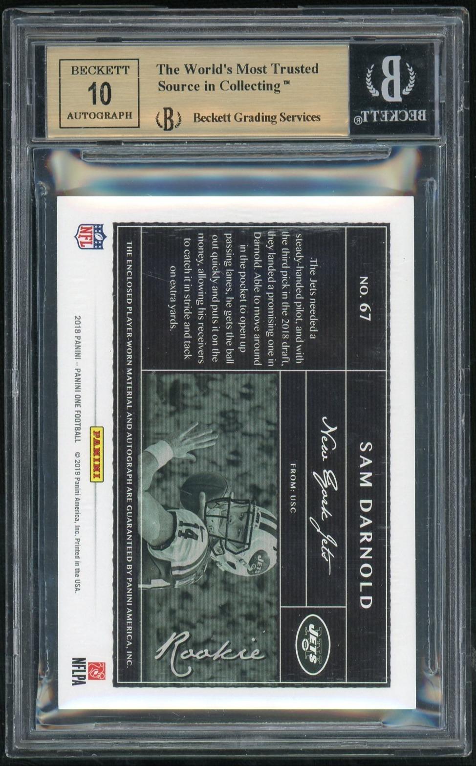 2018 Panini One Blue Sam Darnold #67 /75 BGS 9.5