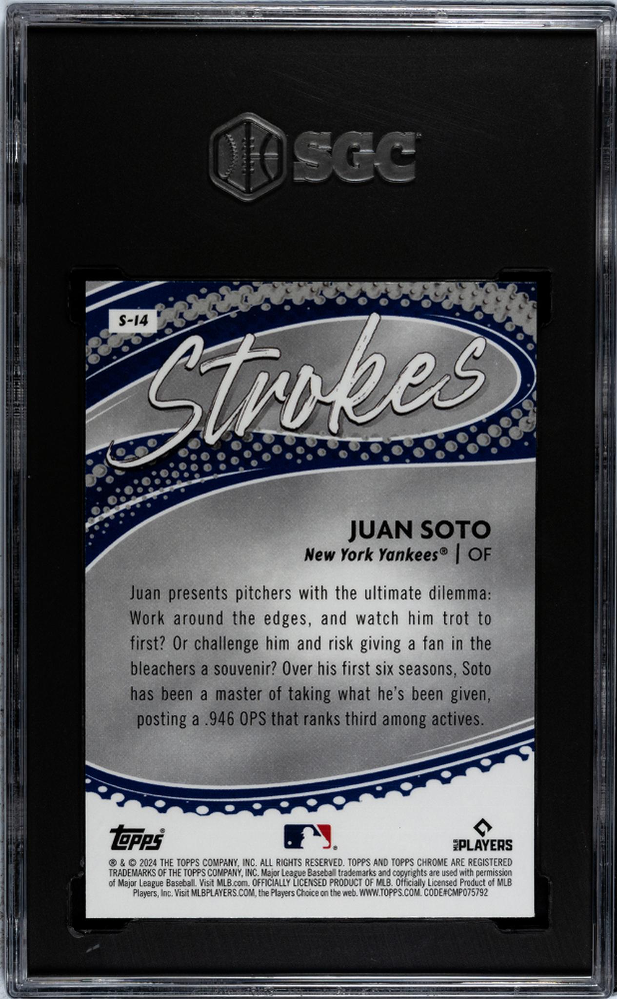 2024 Topps Chrome #S-14 Juan Soto Strokes SGC 9