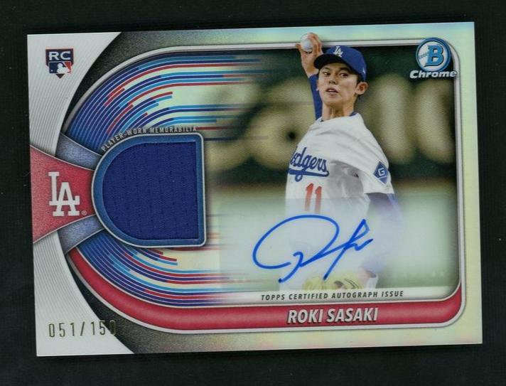 2025 Bowman Chrome #BCAR-RS Roki Sasaki Rookie Patch Auto /150