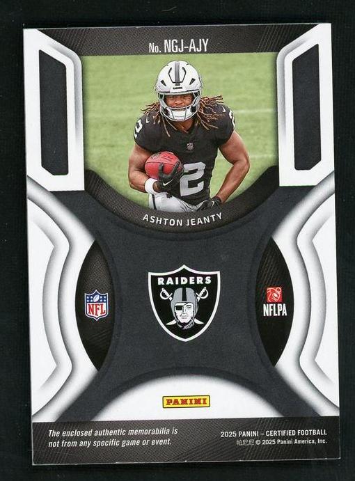 2023 Panini Certified NGJ-AJY Ashton Jeanty New Generation Rookie VG Las Vegas Raiders