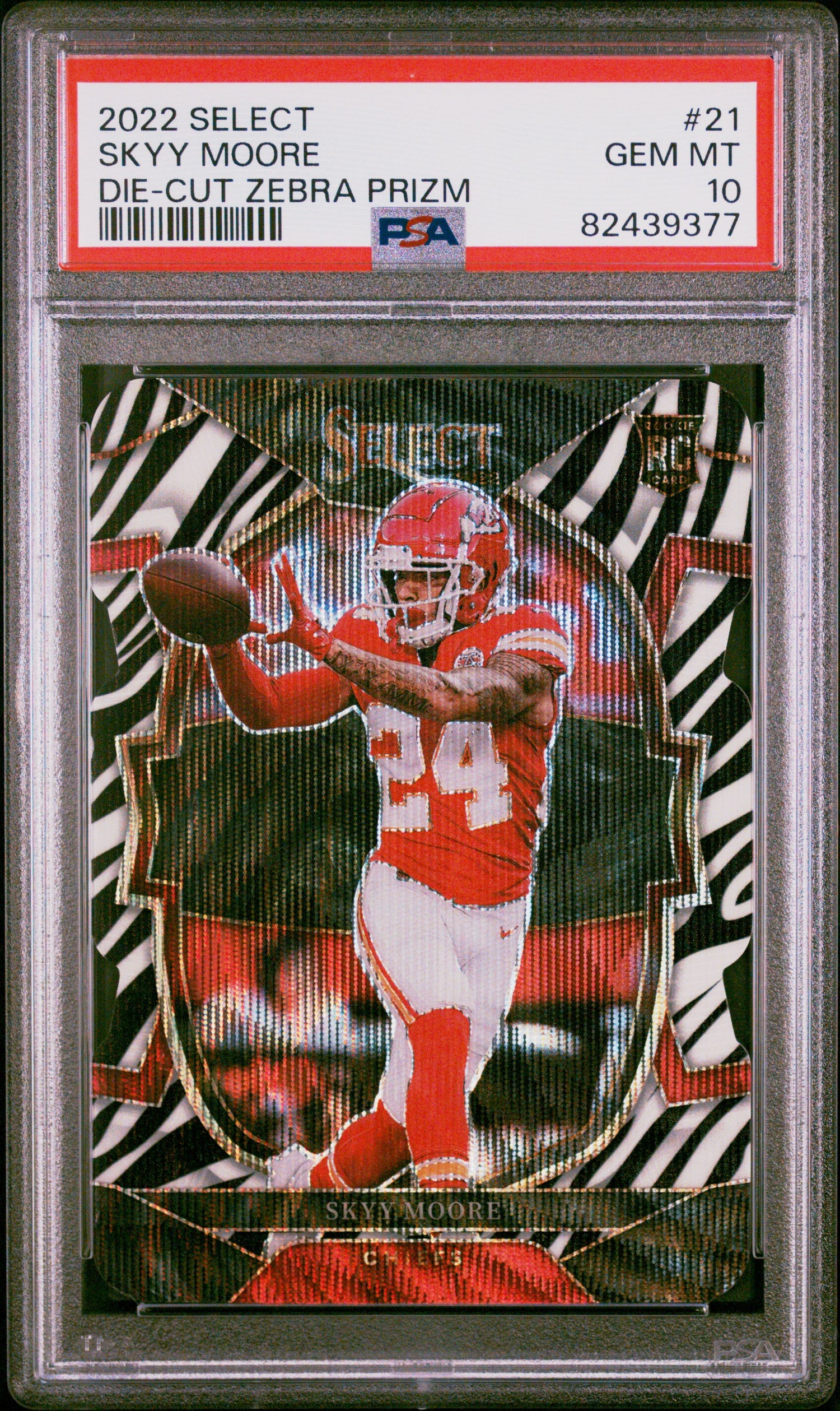 2022 Panini Select Zebra Skyy Moore #21 RC PSA 10