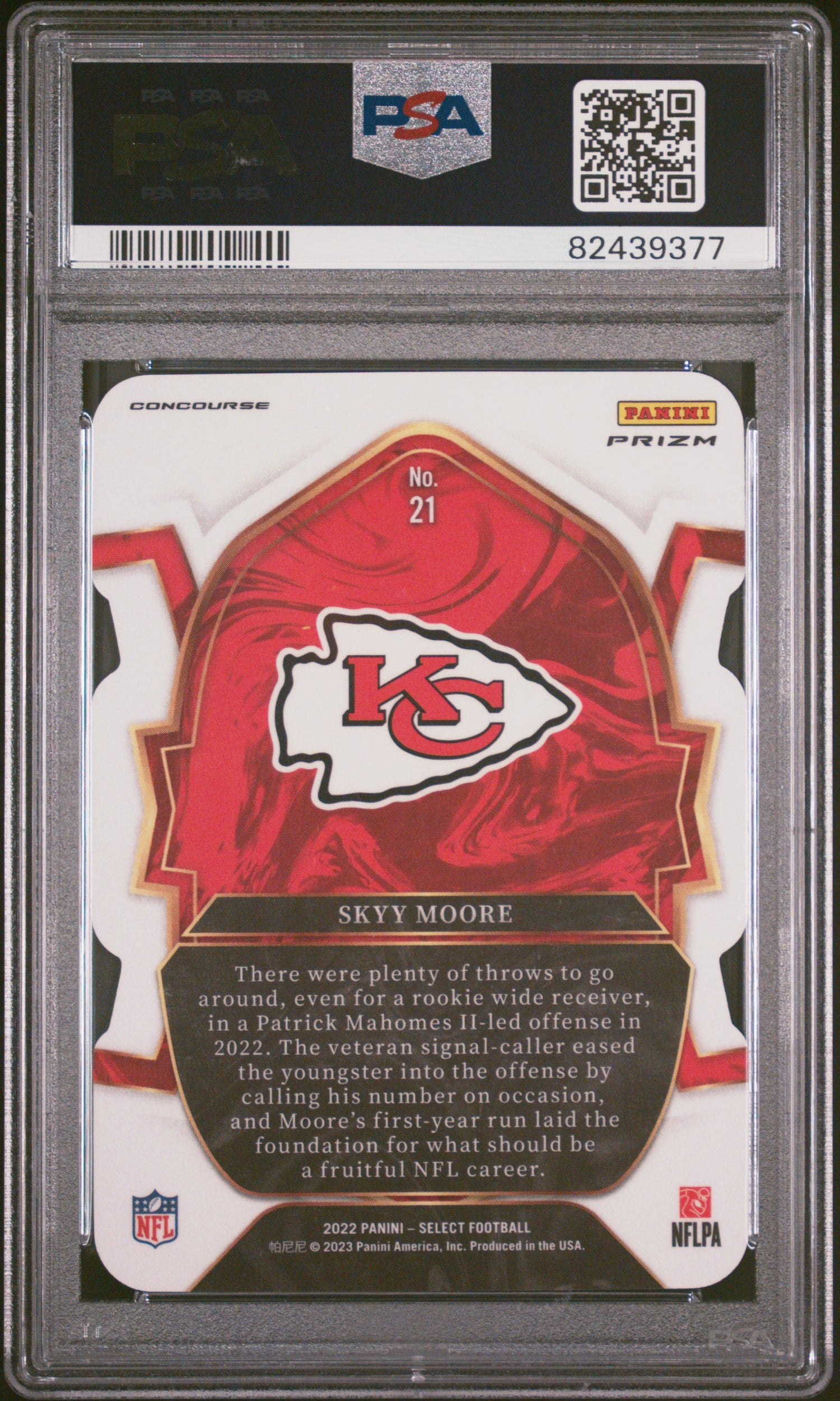 2022 Panini Select Zebra Skyy Moore #21 RC PSA 10