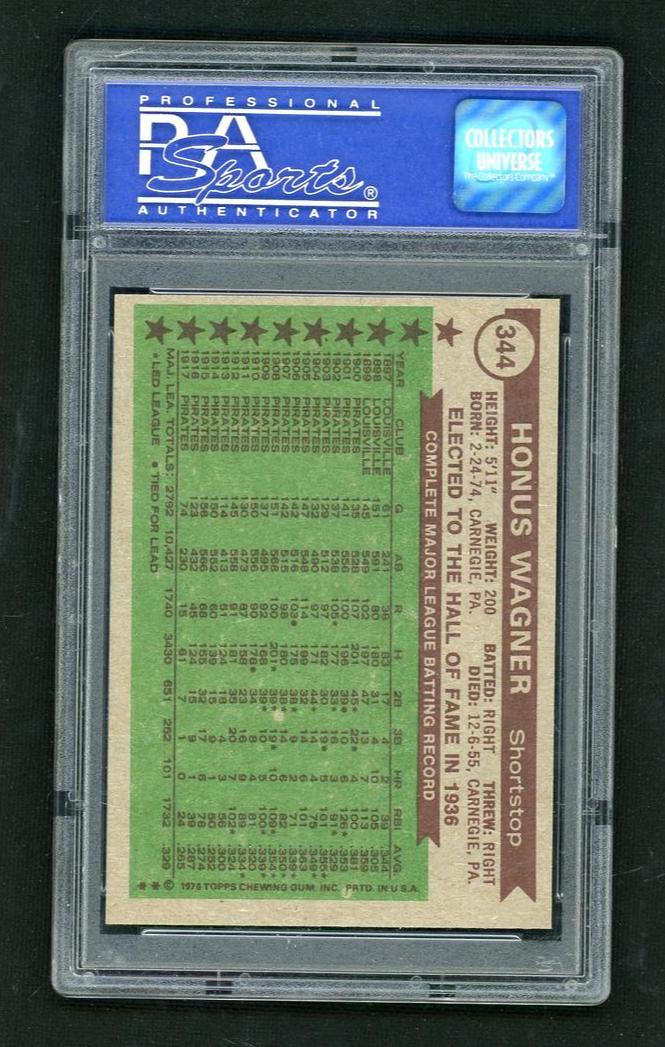 1976 Topps All-Time All-Stars Honus Wagner #344 PSA 8