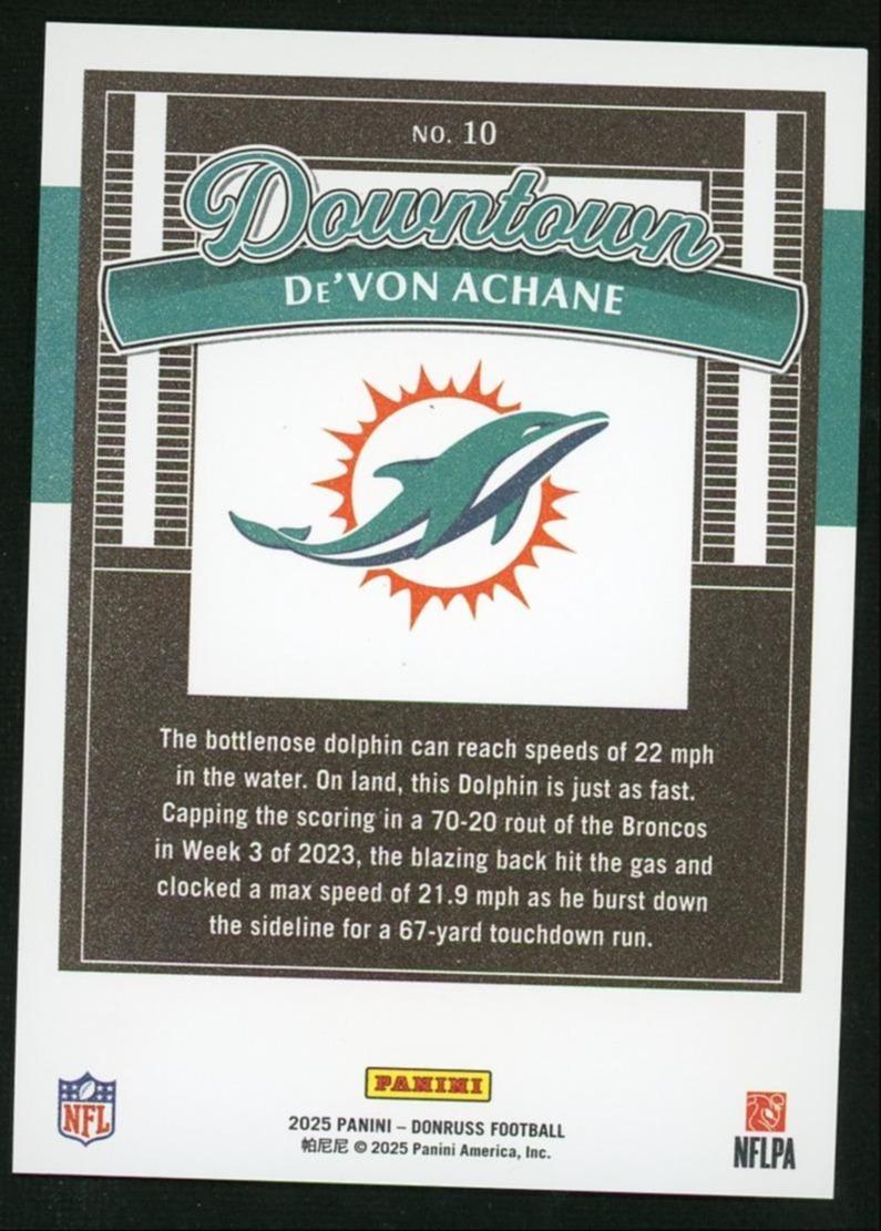 2025 Panini Donruss Downtown De'Von Achane