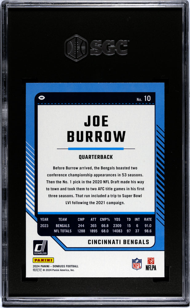 2024 Donruss #10 Joe Burrow SGC 9.5