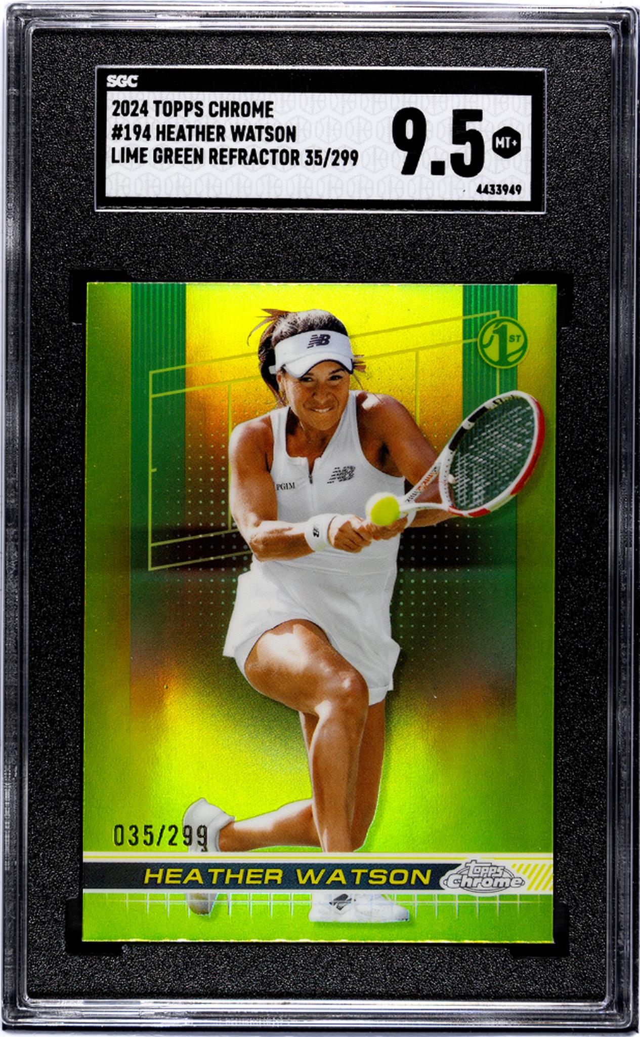 2024 Topps Chrome #194 Heather Watson Lime Green Refractor /299 SGC 9.5