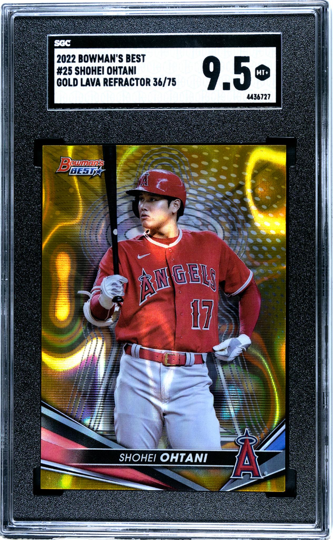 2022 Topps Bowman's Best Gold Lava Refractor Shohei Ohtani #25 36/75 SGC 9.5