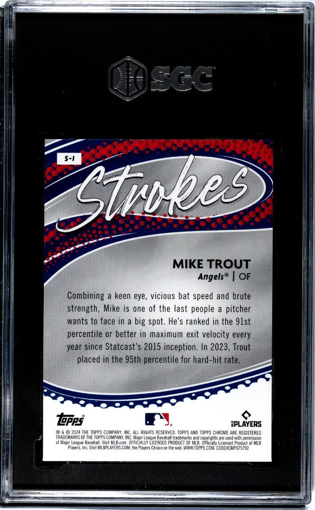 2024 Topps Chrome #S-1 Mike Trout Strokes SGC 9