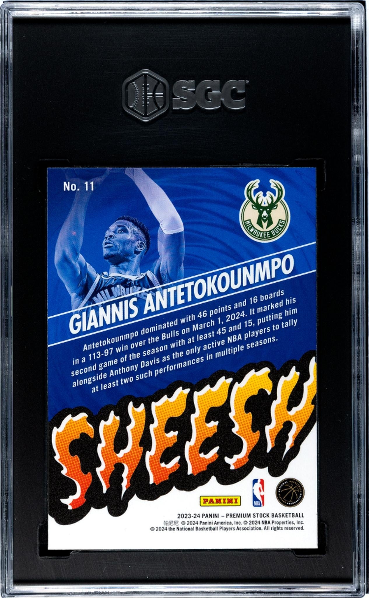 2023 NBA Hoops #11 Giannis Antetokounmpo Sheesh SGC 9.5