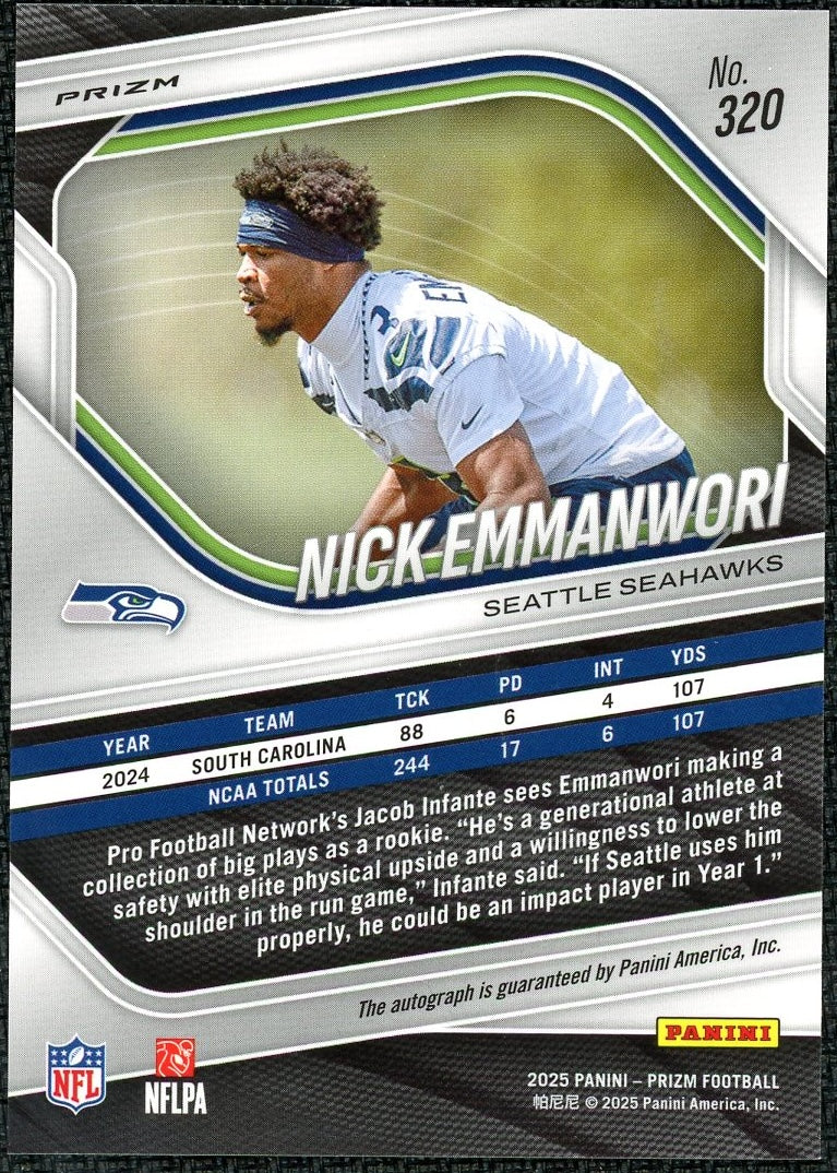 NICK EMMANWORI 2025 PRIZM SILVER ROOKIE AUTO #320