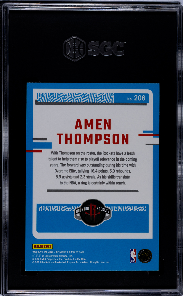 2023 Donruss #206 Amen Thompson Rated Rookie SGC 9