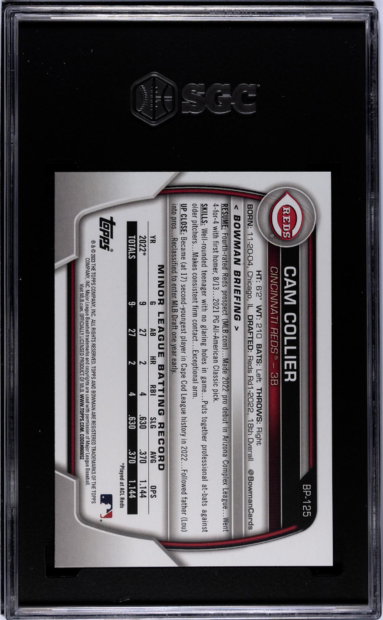 2023 Bowman Cam Collier #BP-125 SGC 9.5