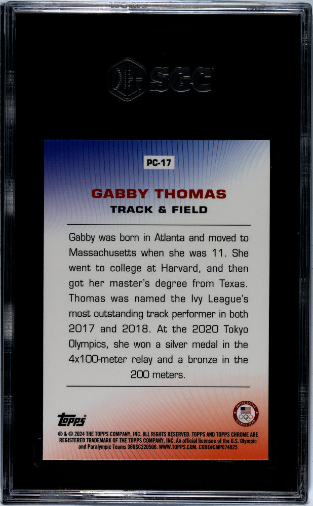 2024 Topps Chrome #PC-17 Gabby Thomas SGC 10