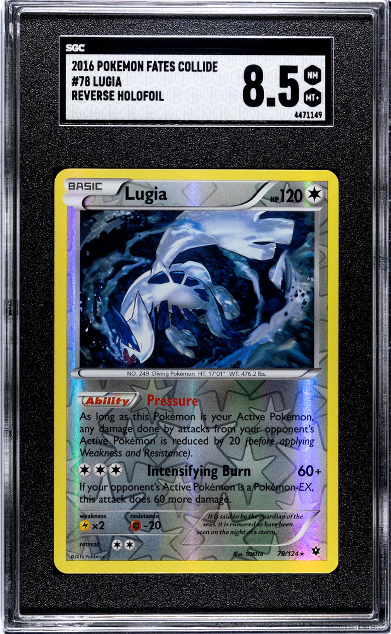 2016 Fates Collide #78/124 Lugia Reverse Holofoil SGC 8.5