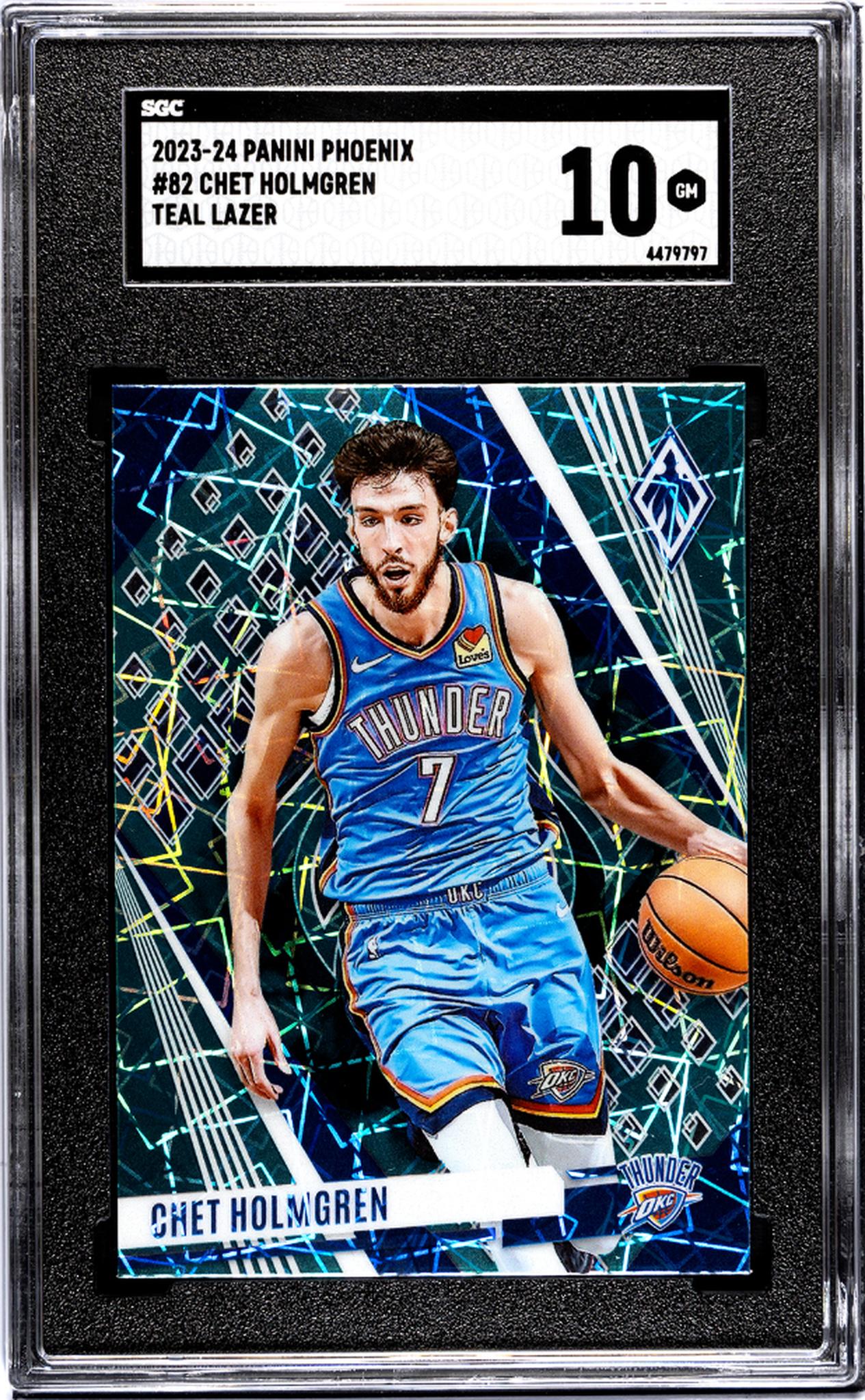 2023-24 Panini Phoenix #82 Chet Holmgren Teal Lazer SGC 10
