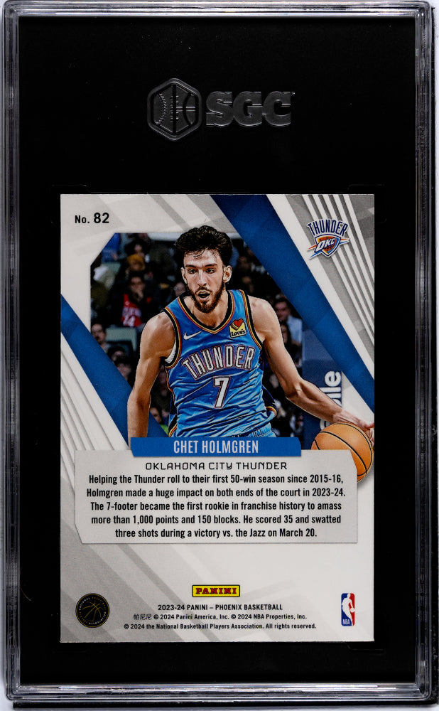 2023-24 Panini Phoenix #82 Chet Holmgren Teal Lazer SGC 10