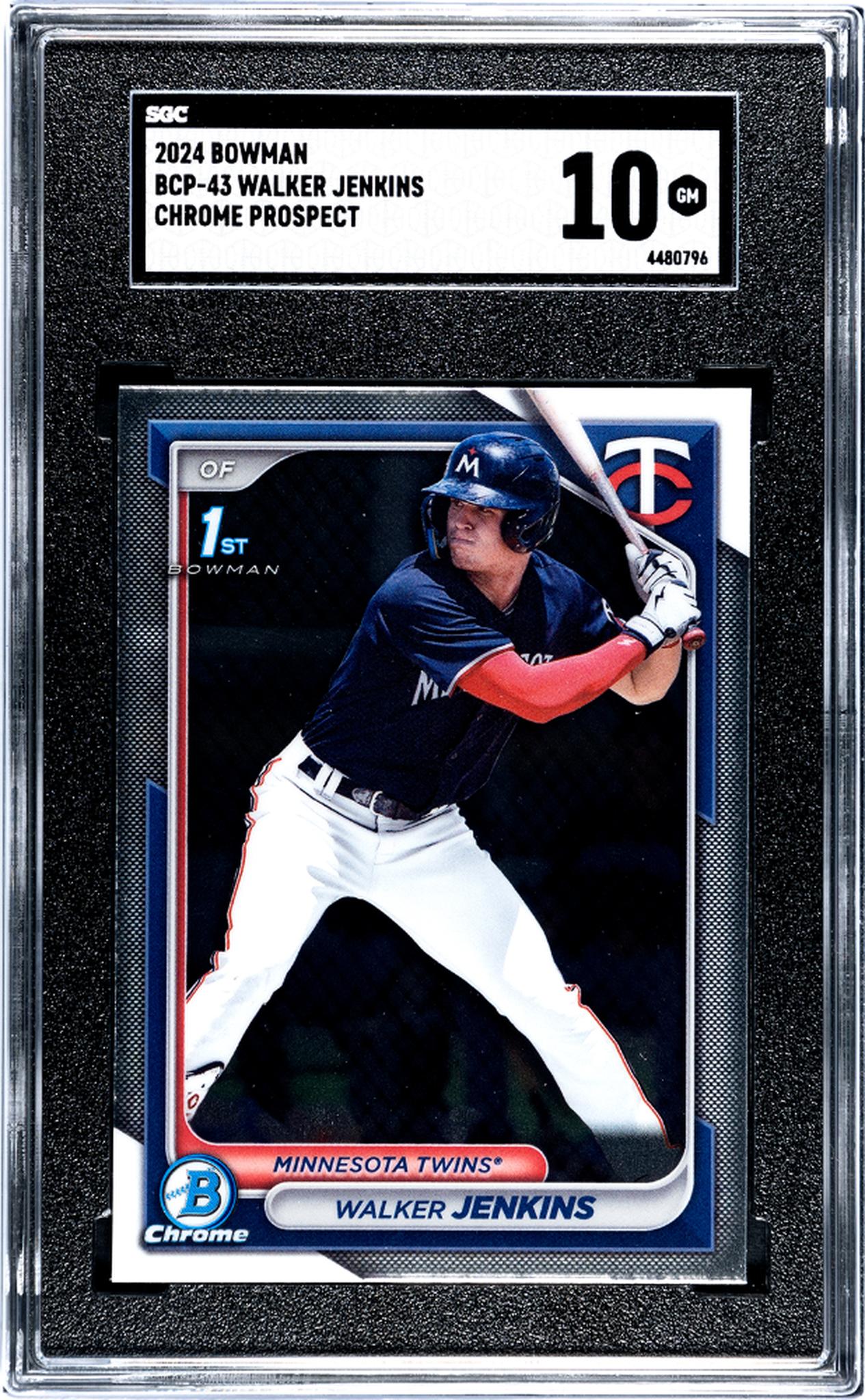 2024 Bowman Chrome Prospects Walker Jenkins #BCP-43 1st Bowman SGC 10