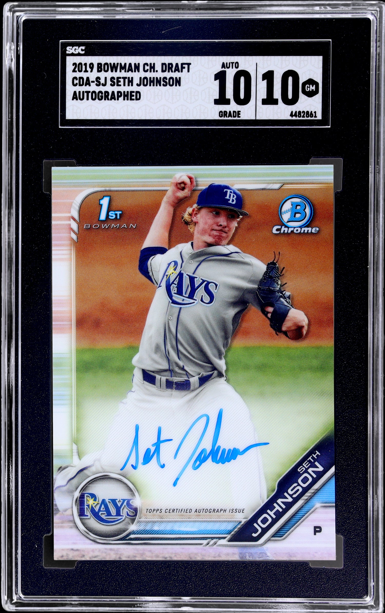 2019 Bowman Draft Chrome Auto Seth Johnson #CDA-SJ SGC 10/10