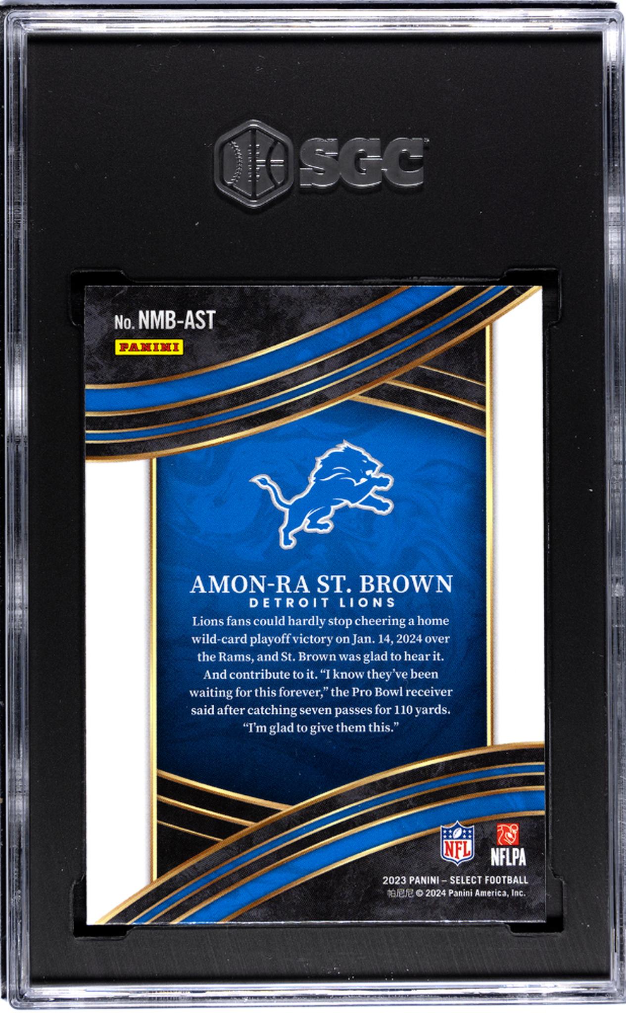 2023 Panini Select #NMB-AST Amon-Ra St. Brown Numbers SGC 9.5