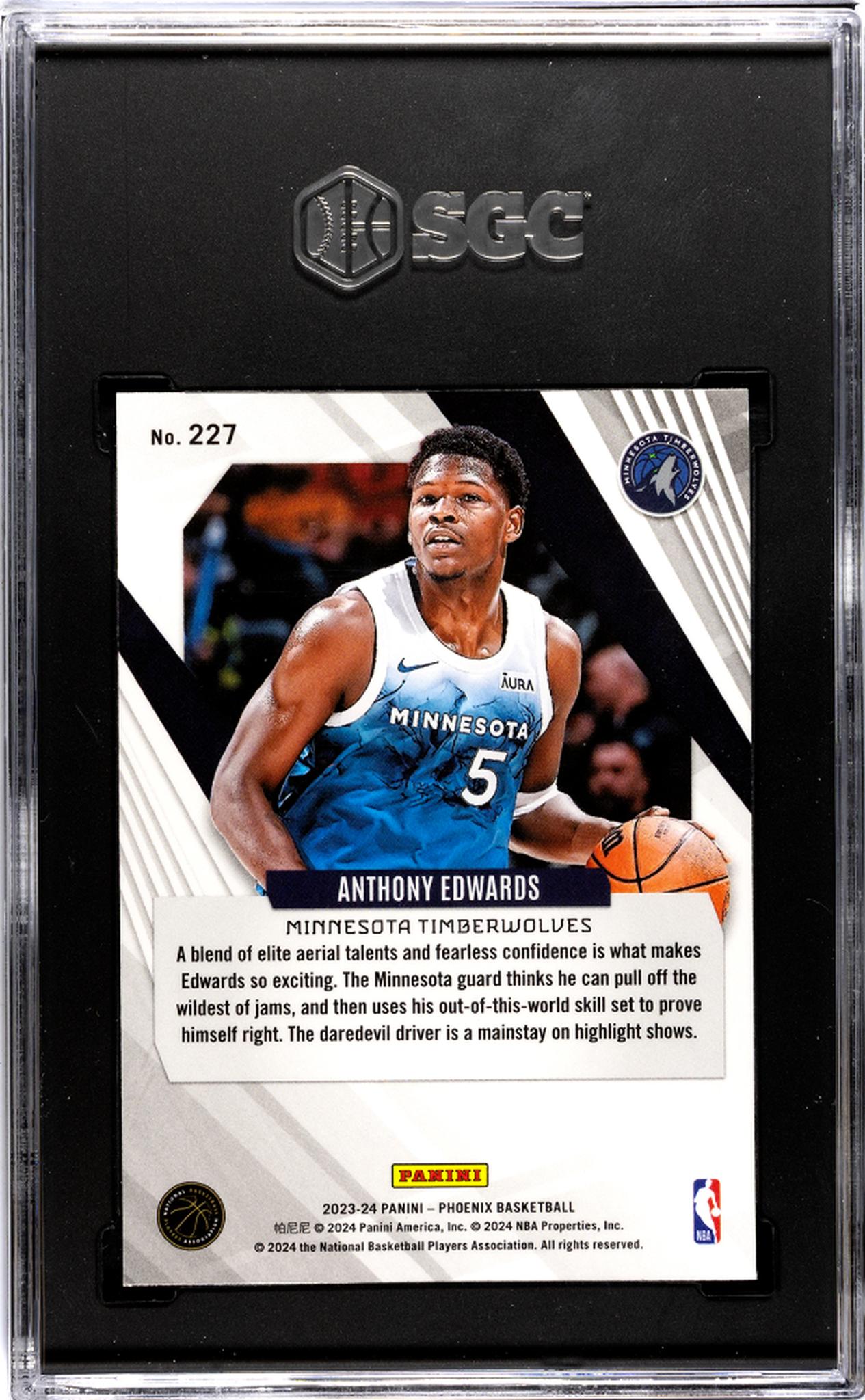 2023-24 Panini Phoenix #227 Anthony Edwards SGC 10