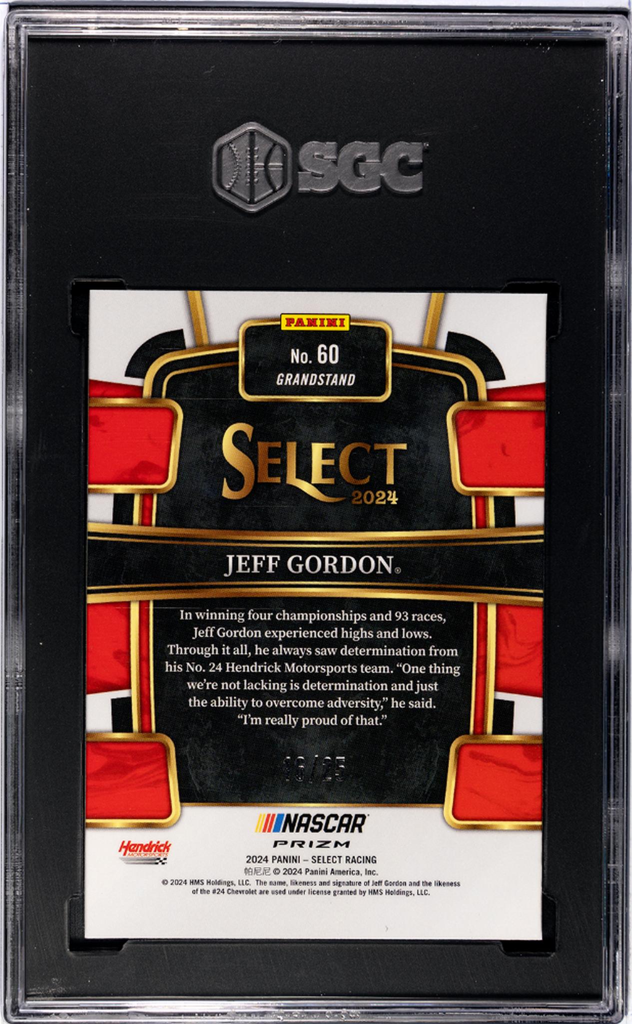 2024 Select #60 Jeff Gordon Grandstand /25 SGC 9.5