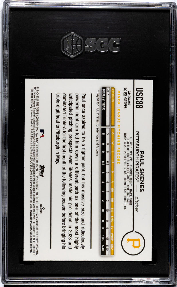 2024 Topps Chrome Update #USC88 Paul Skenes SGC 9.5