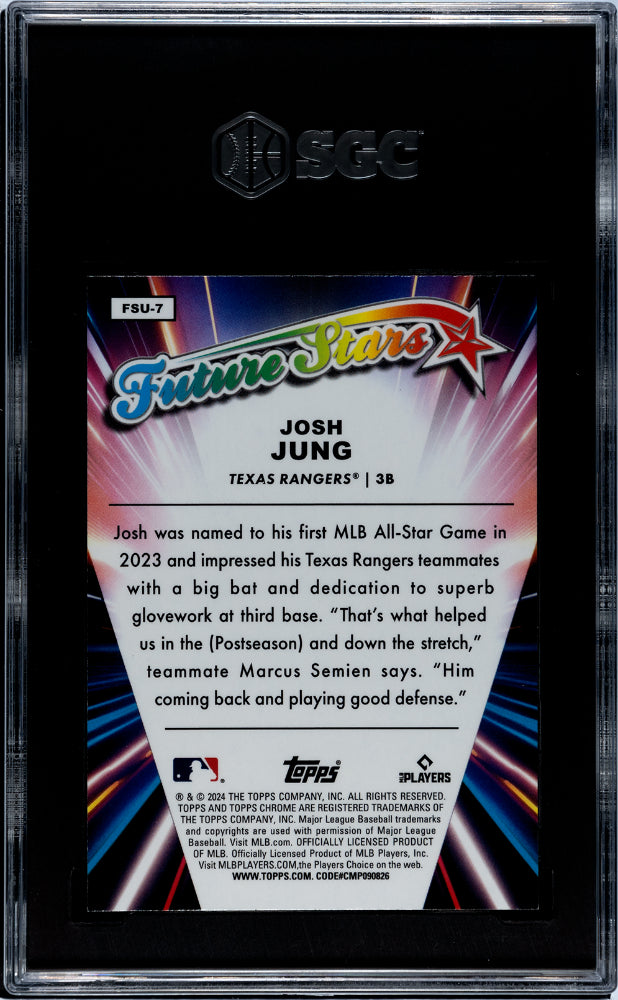 2024 Topps Chrome Update Future Stars Josh Jung #FSU-7 SGC 9.5