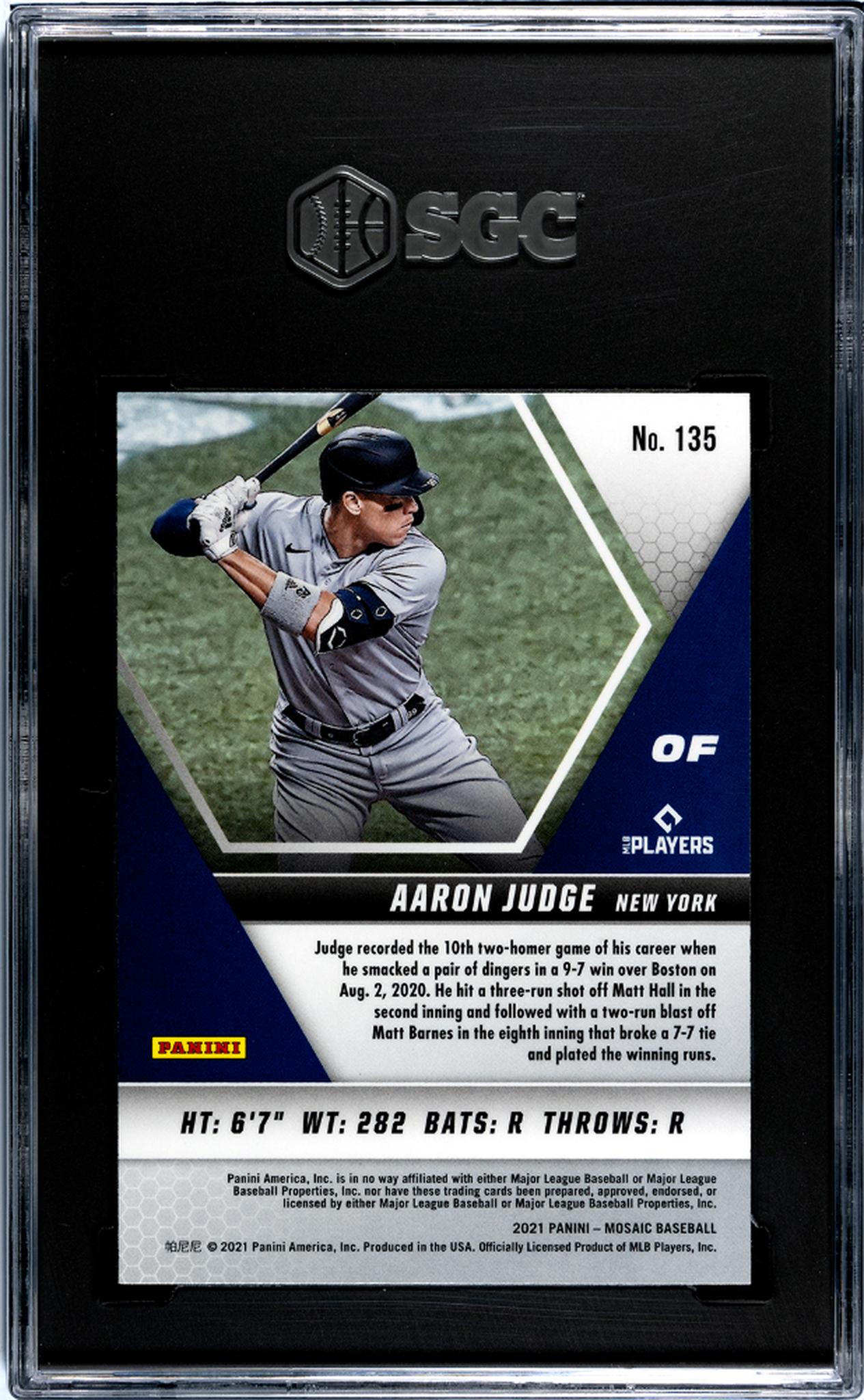2021 Panini Mosaic Aaron Judge #135 SGC 10