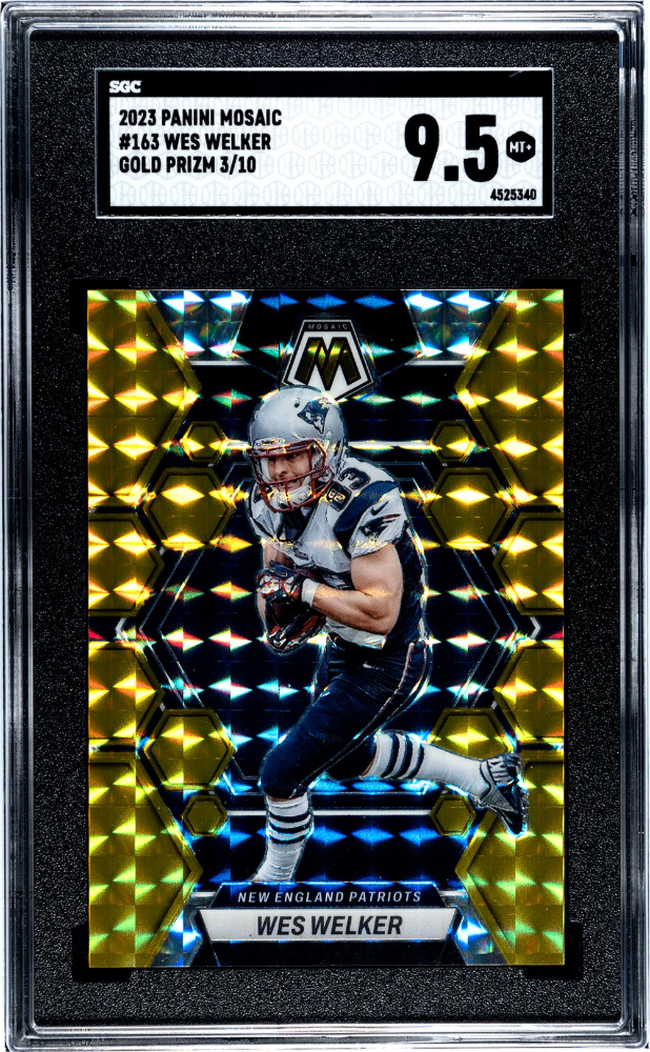 2023 Panini Mosaic Gold Prizm Wes Welker #163 /10 SGC 9.5