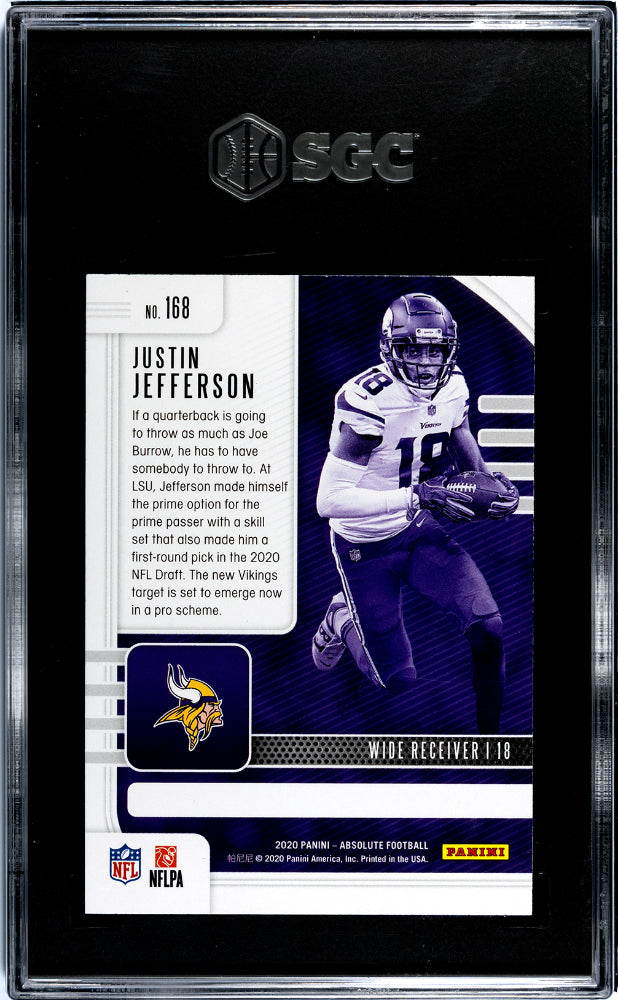 2020 Panini Absolute #168 Justin Jefferson Retail SGC 9.5