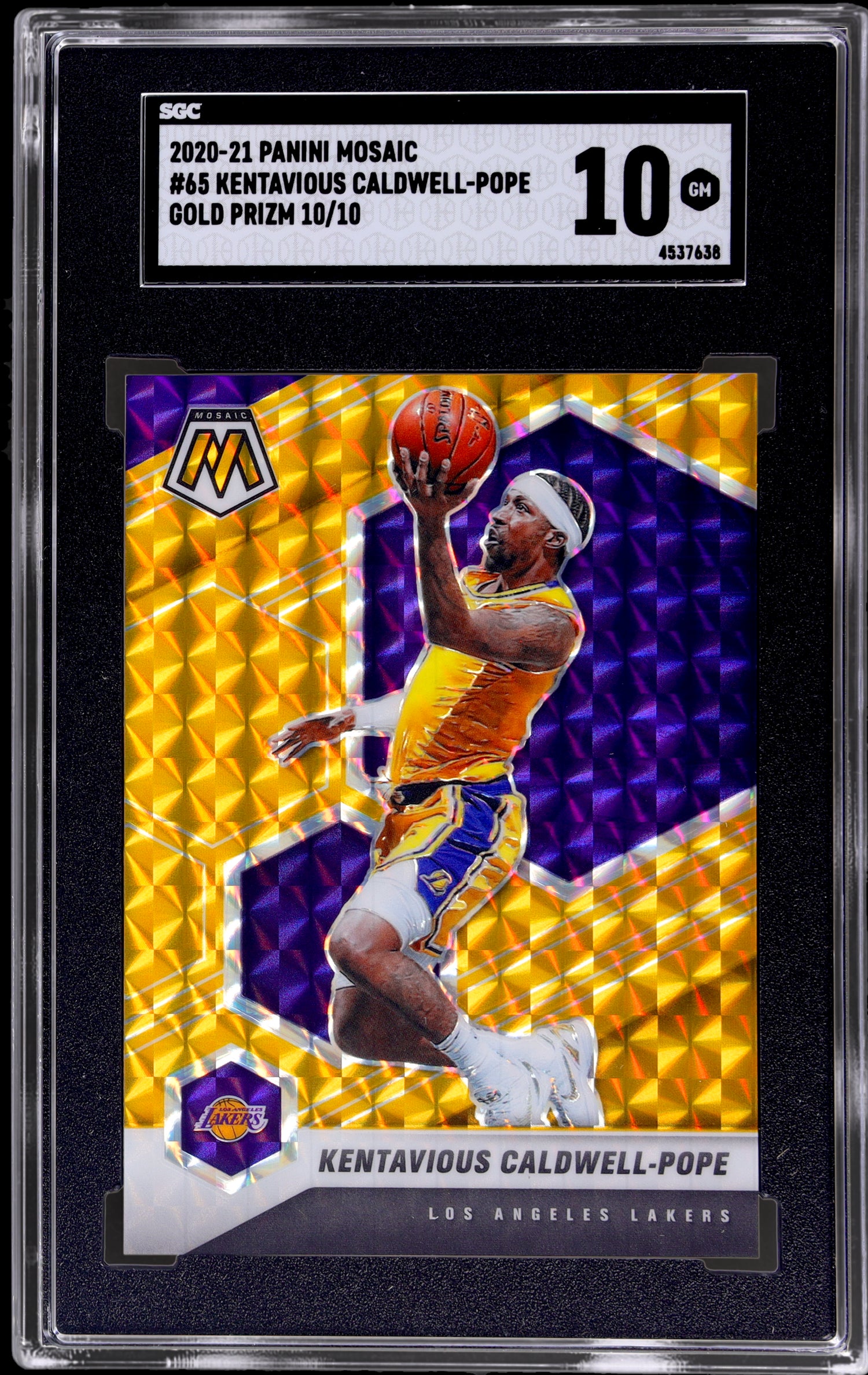 2020-21 Panini Mosaic Gold Prizm Kentavious Caldwell-Pope #65 10/10 SGC 10