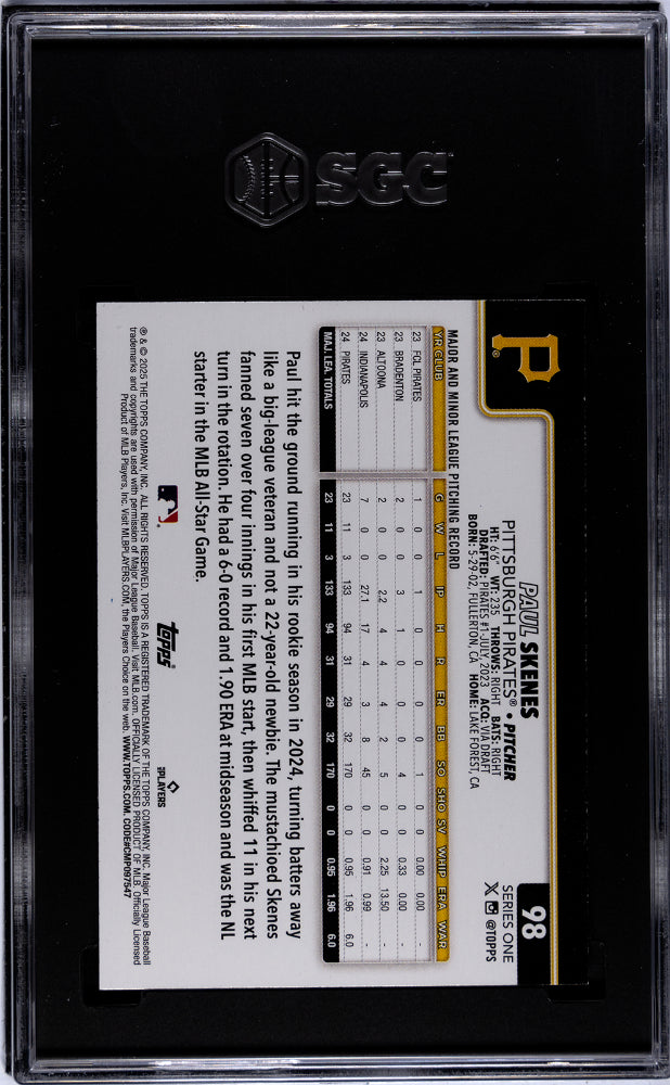 2025 Topps Series 1 Paul Skenes #98 SGC 9