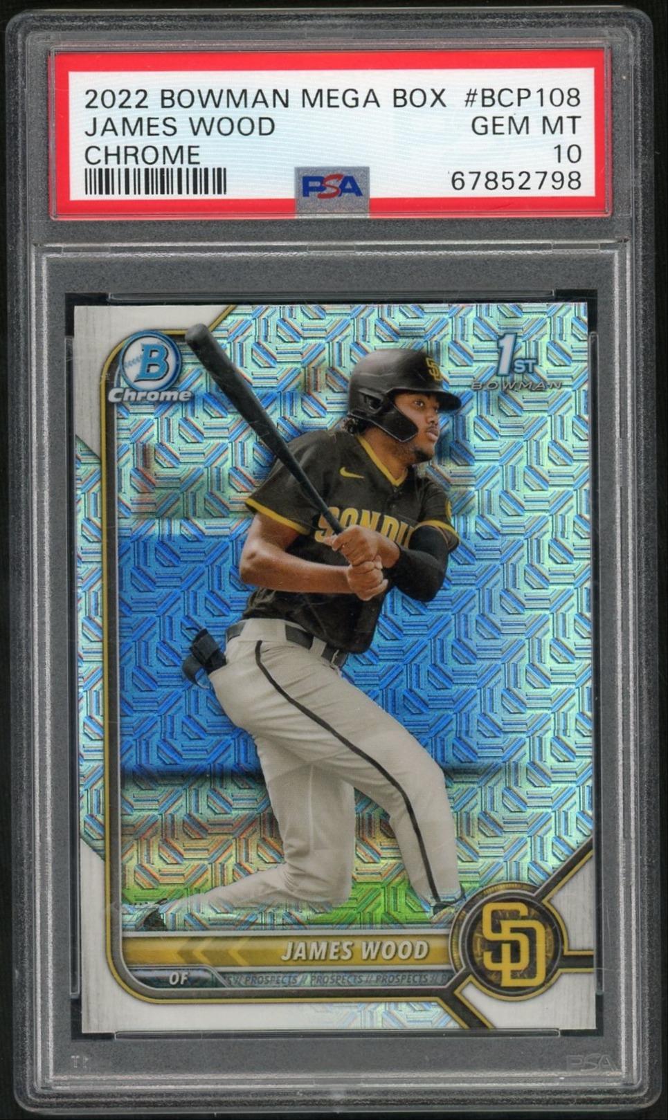 2022 Bowman Chrome Mega Box Prospect James Wood #BCP108 PSA 10