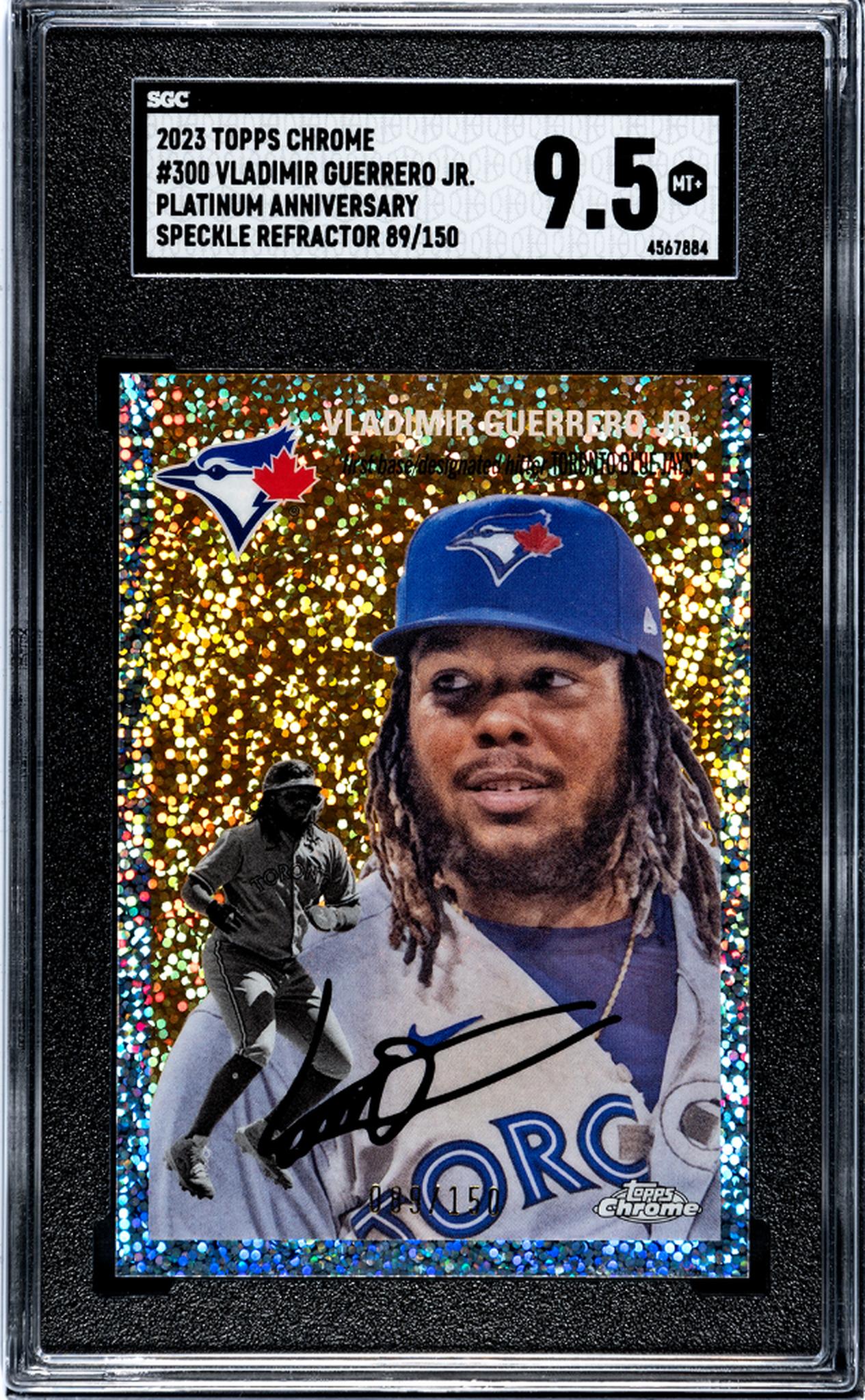 2023 Topps Chrome Platinum Anniversary #300 Vladimir Guerrero Jr. Speckle Ref. /150 SGC 9.5
