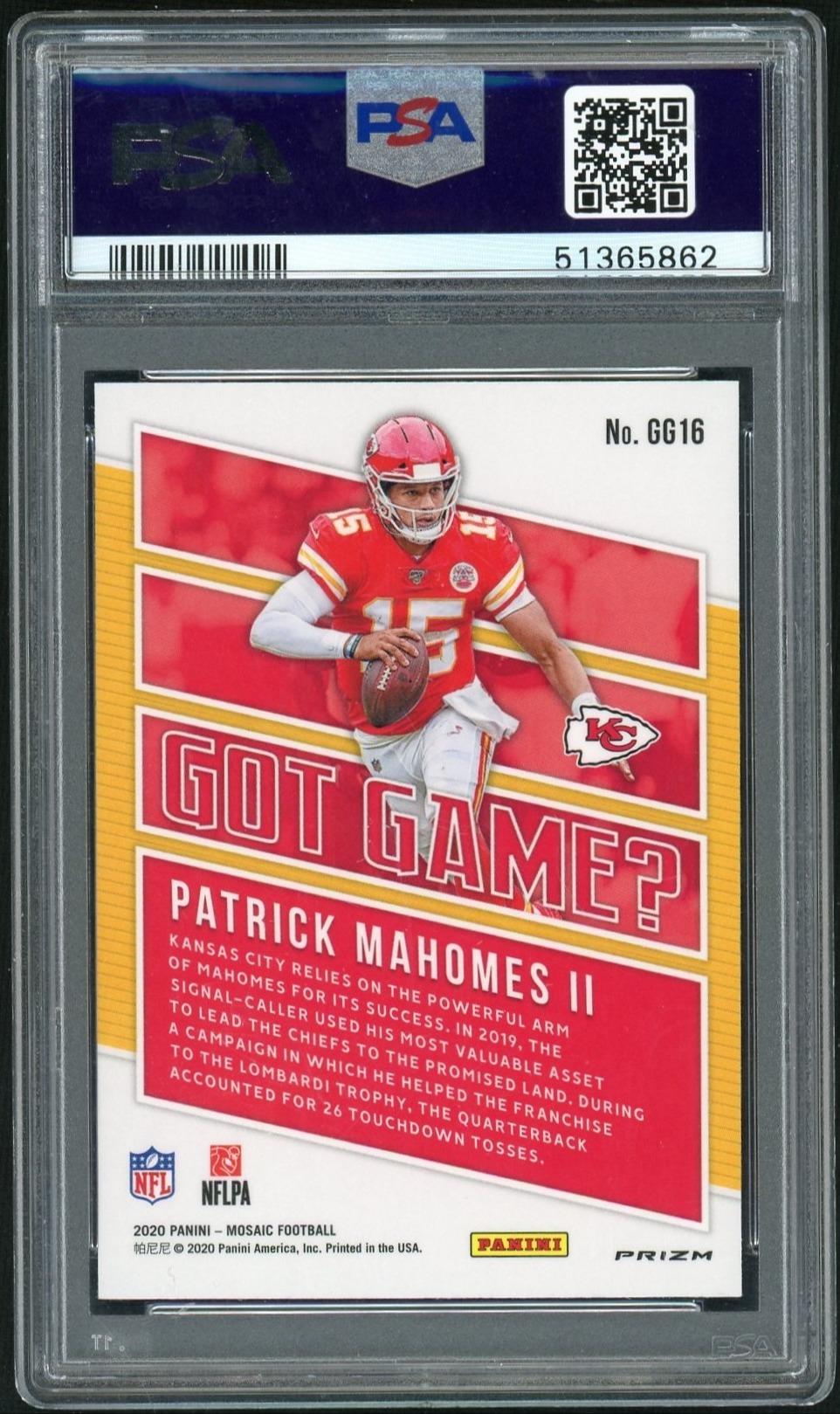2020 Panini Mosaic Got Game? Mosaic Patrick Mahomes II #GG16 PSA 10