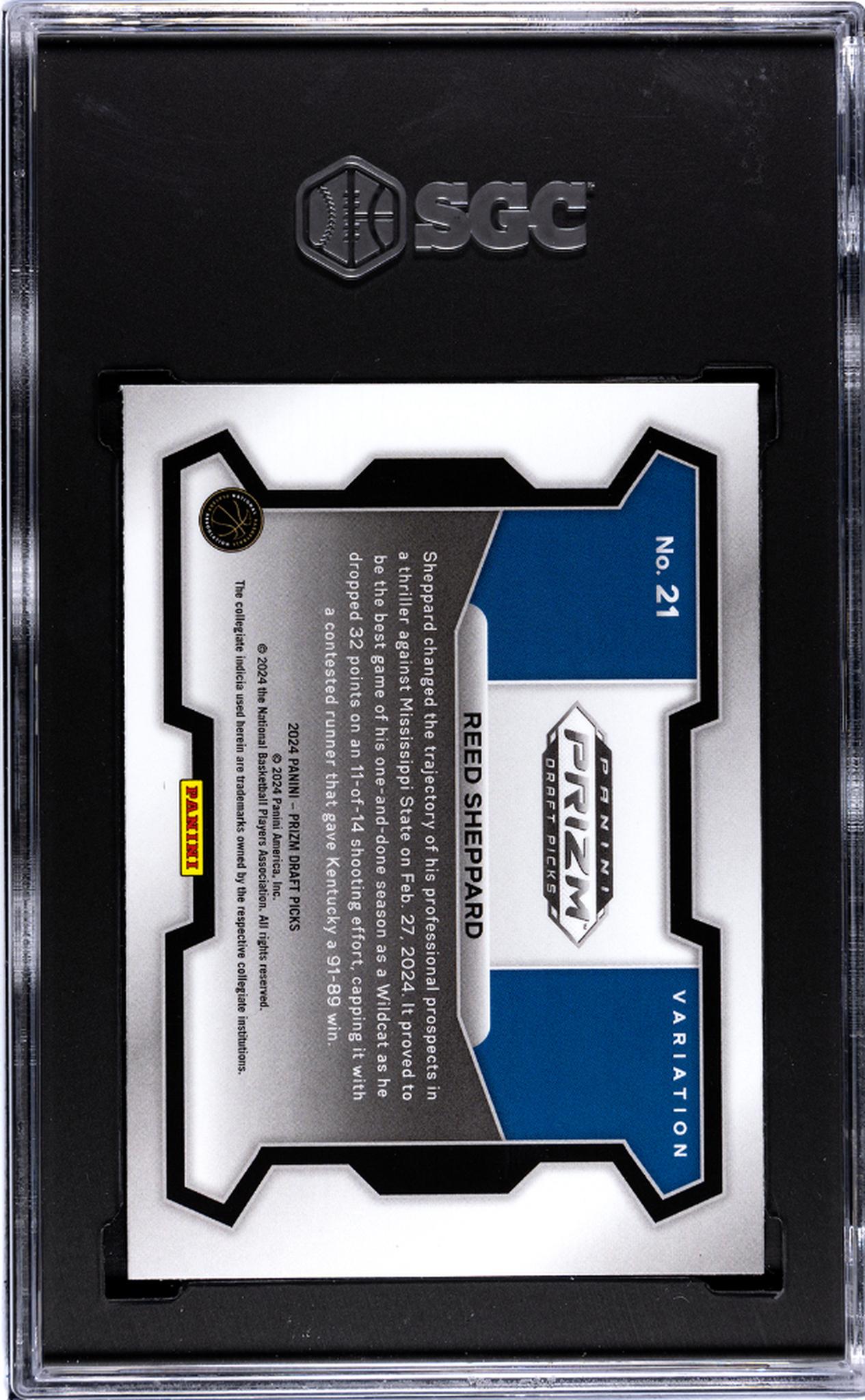 2024 Panini Prizm Variation Reed Sheppard #21 RC SGC 8.5