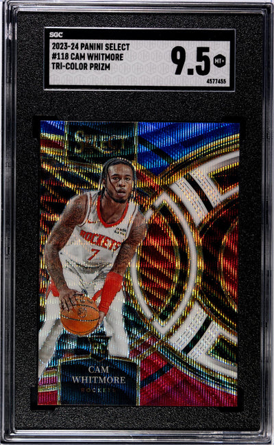 2023-24 Panini Select Cam Whitmore #118 Tri-Color Prizm SGC 9.5