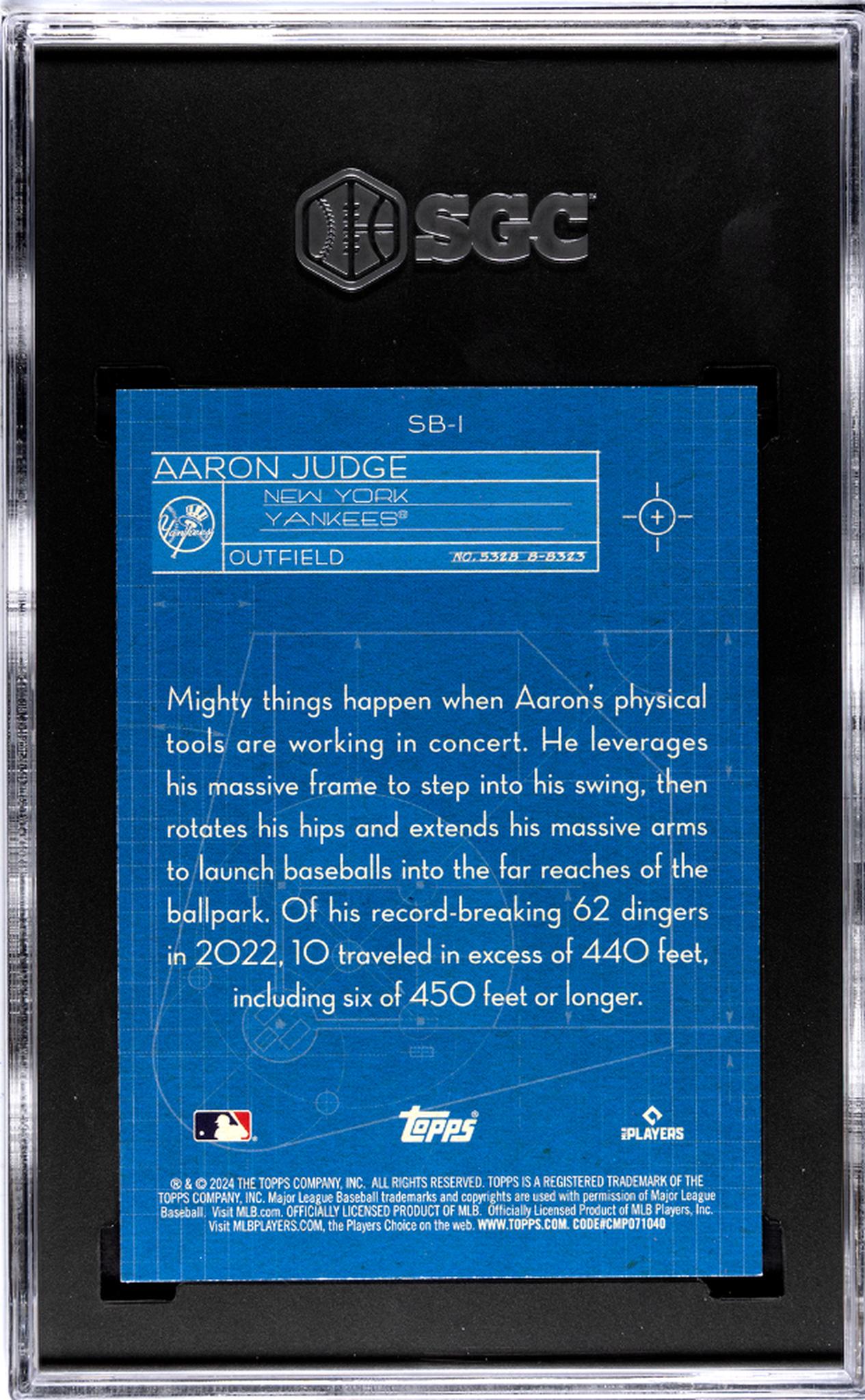 2024 Topps #SB-1 Aaron Judge Superstar Blueprint SGC 9.5
