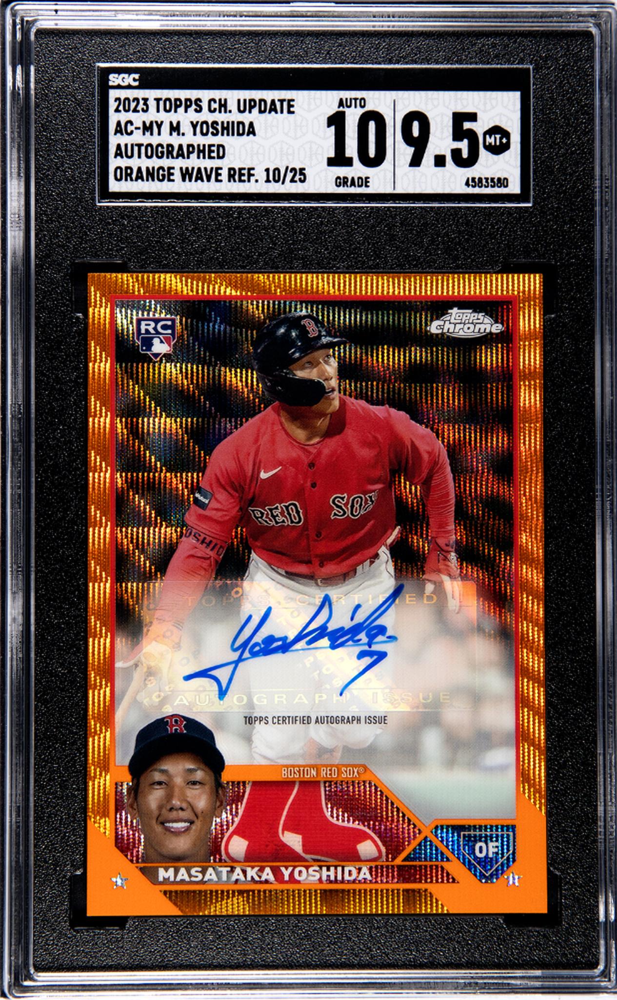 2023 Topps Chrome Update #AC-MY Masataka Yoshida Auto. Orange Wave Ref. 10/25 SGC 9.5